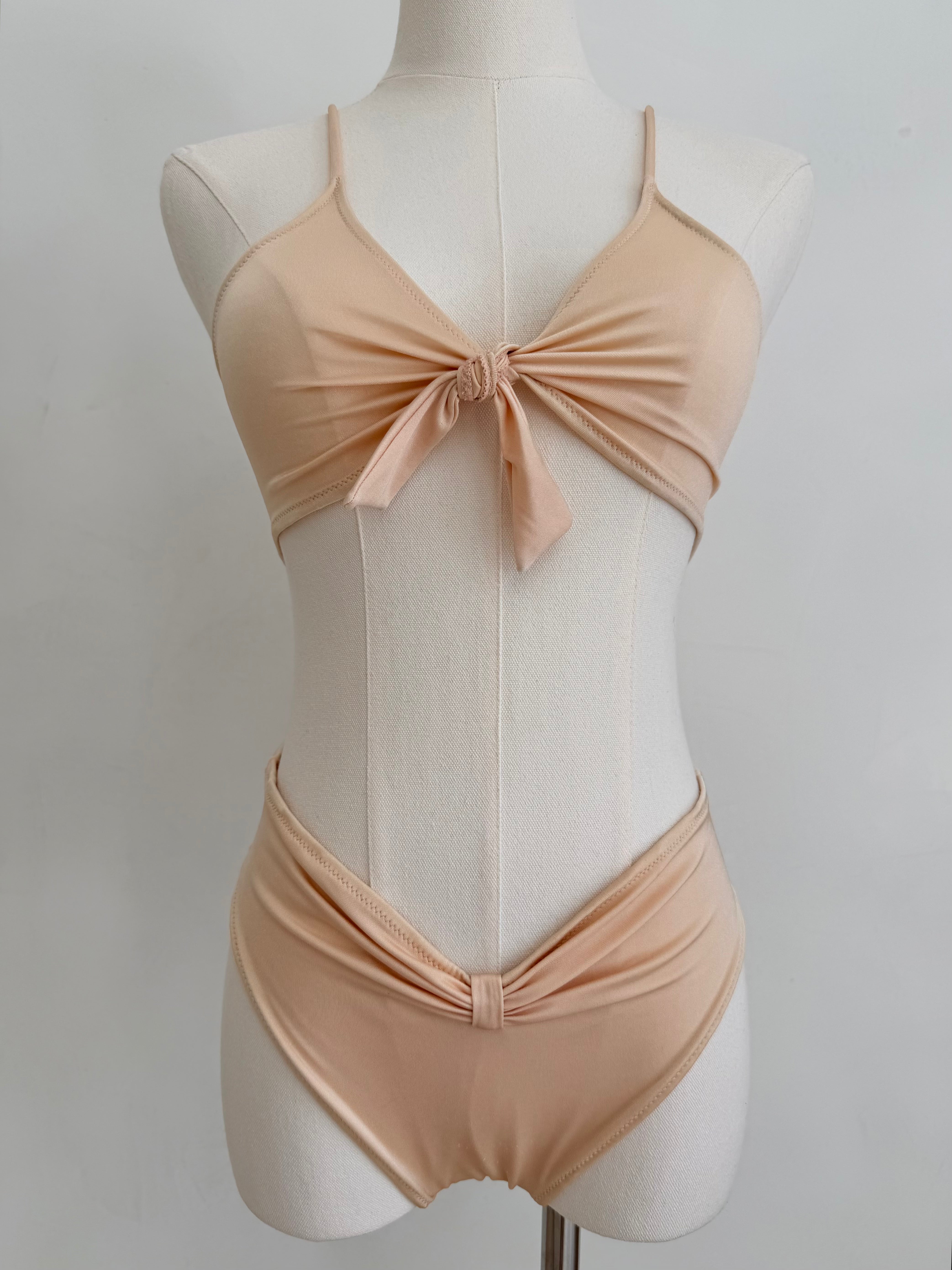 World Map Tan Cutwork One-Piece Swimsuit