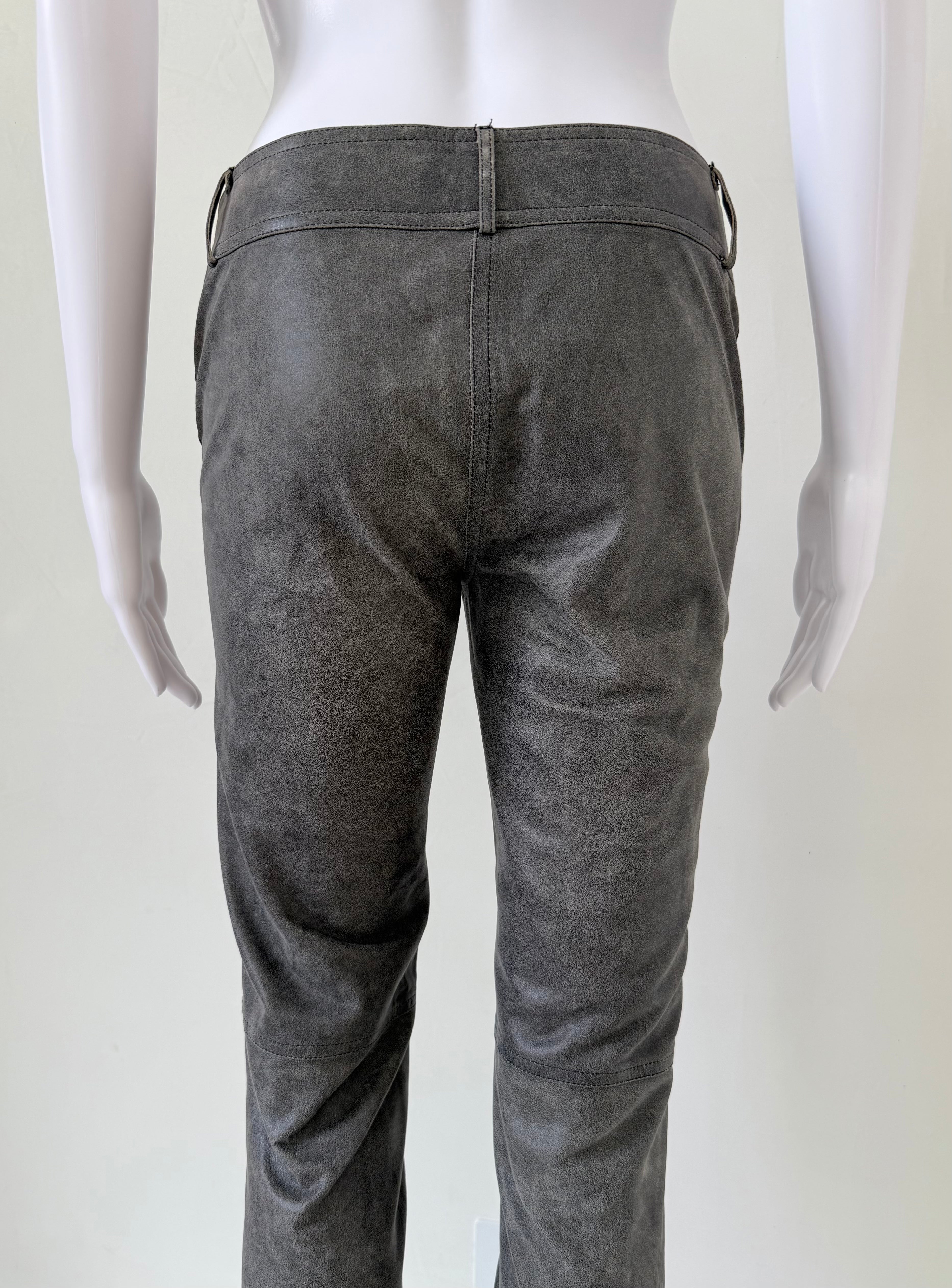 Charcoal Grey Leather Pants