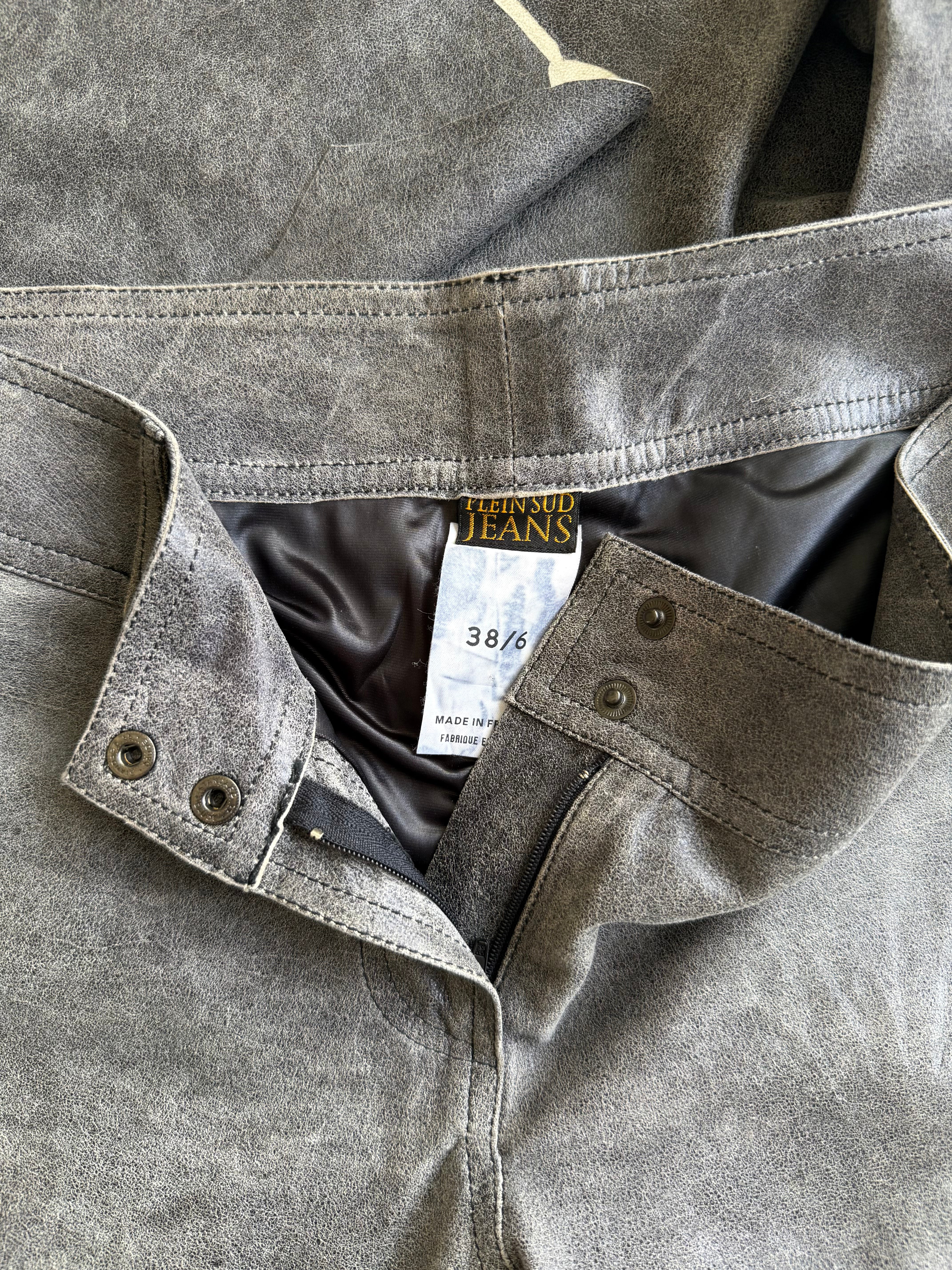 Charcoal Grey Leather Pants