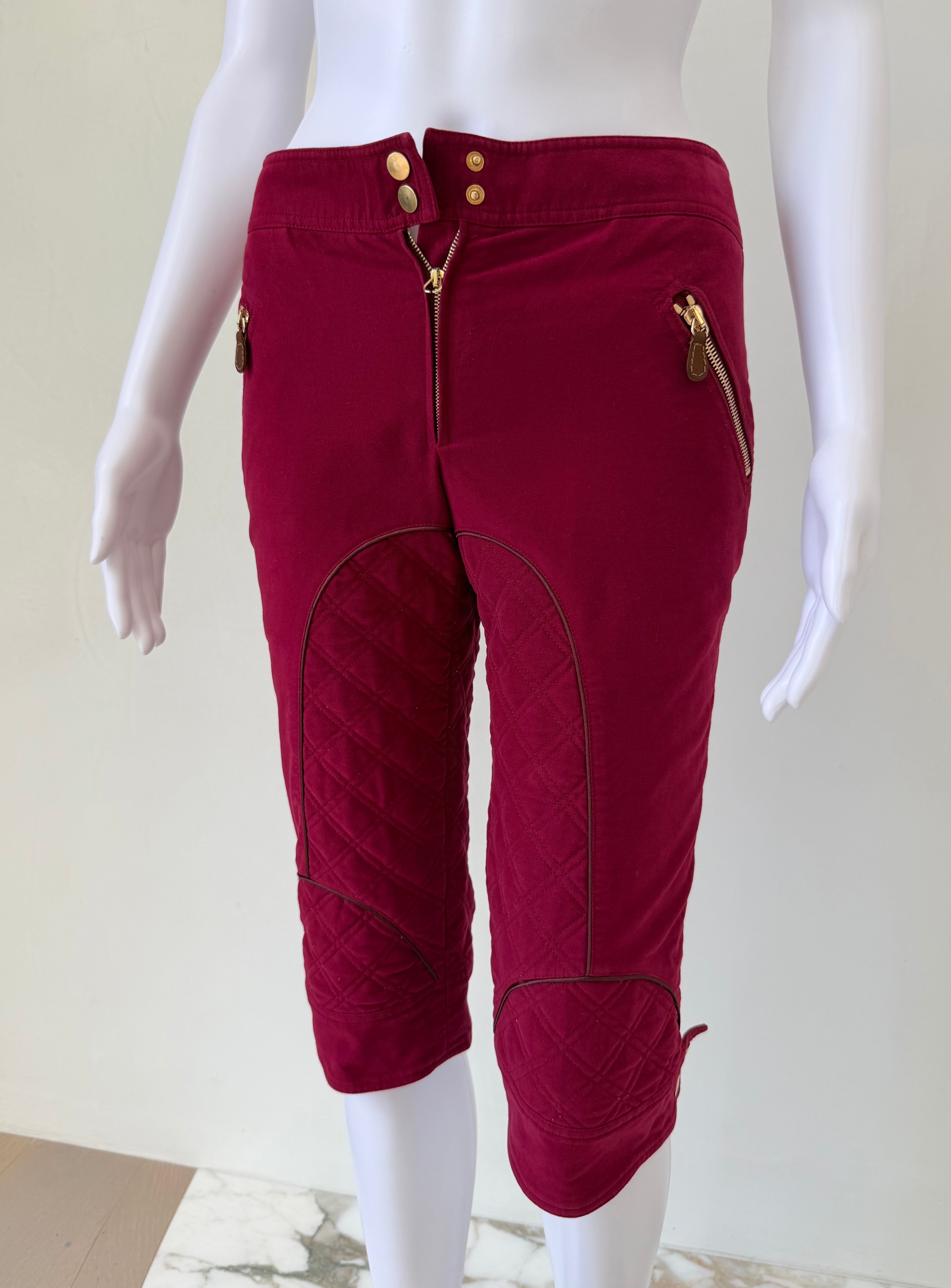 F/W 2008 Plum Red Quilted Capri Pants