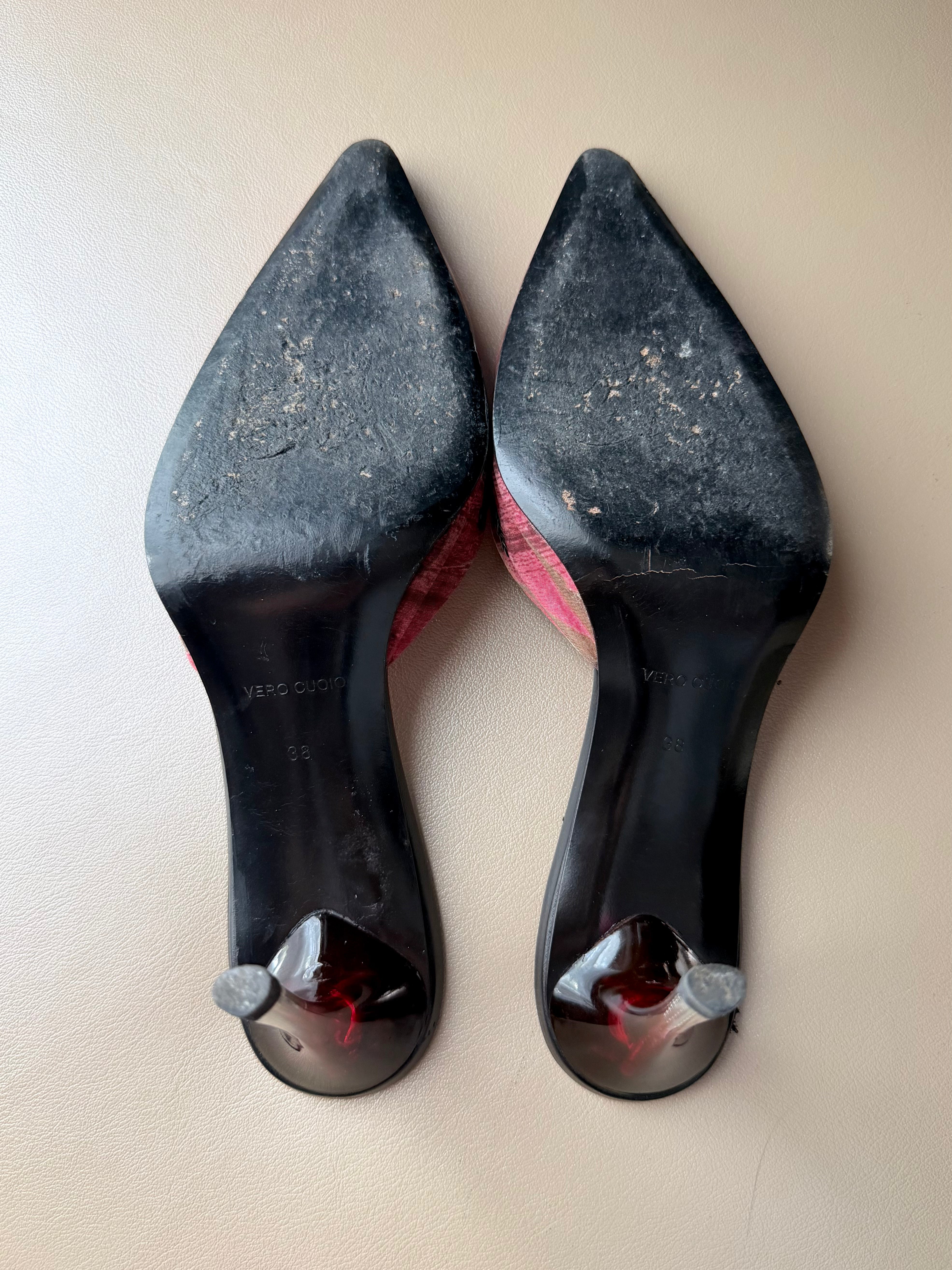2000s Pink Sequin Floral Heels