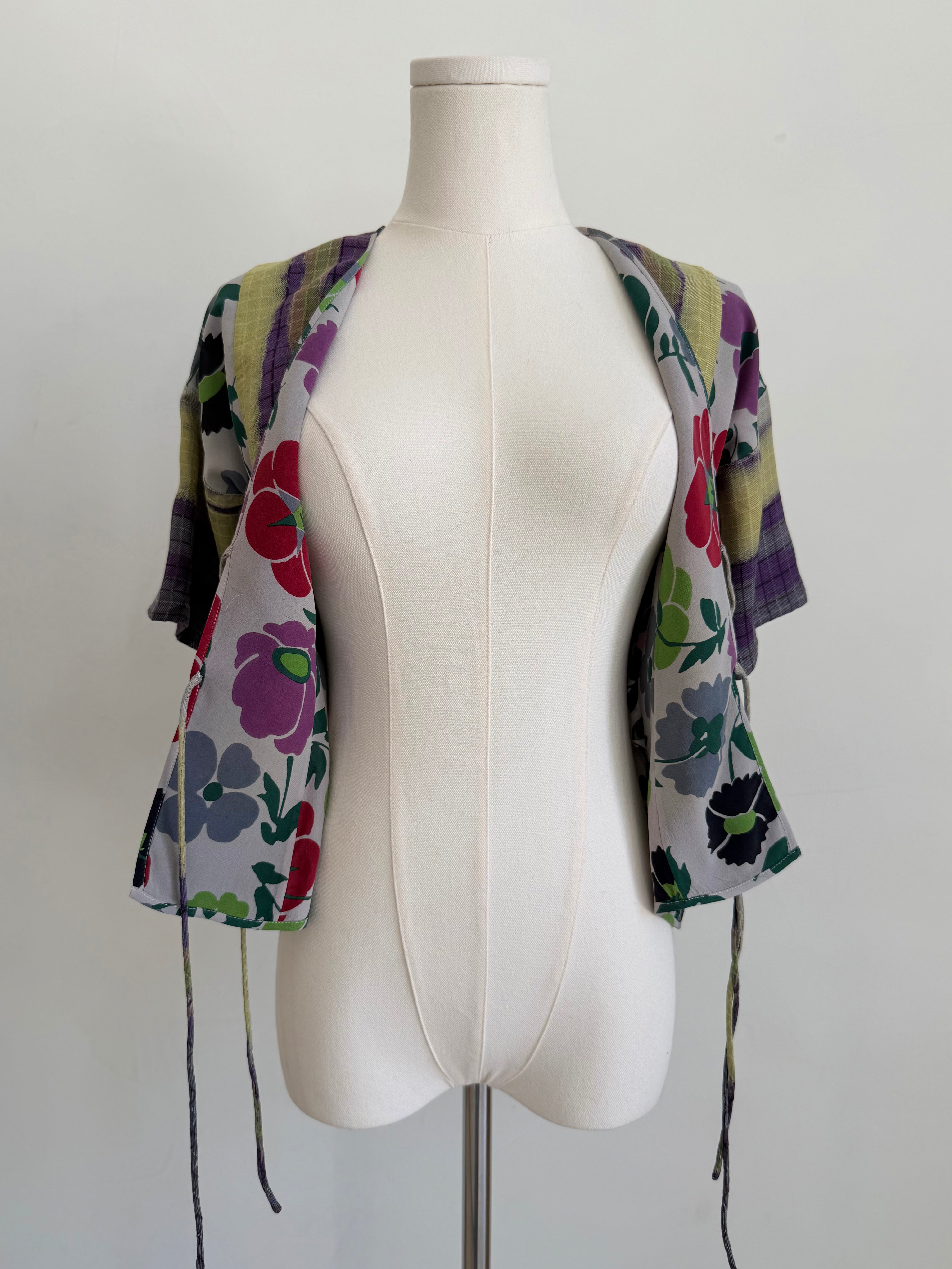 Floral & Plaid Patchwork Top
