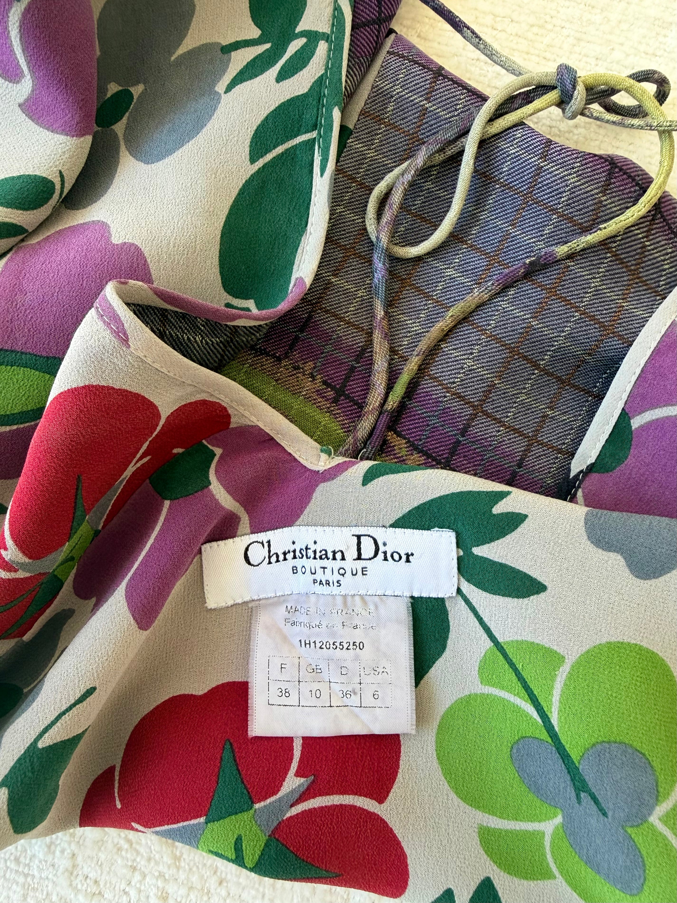 Floral & Plaid Patchwork Top