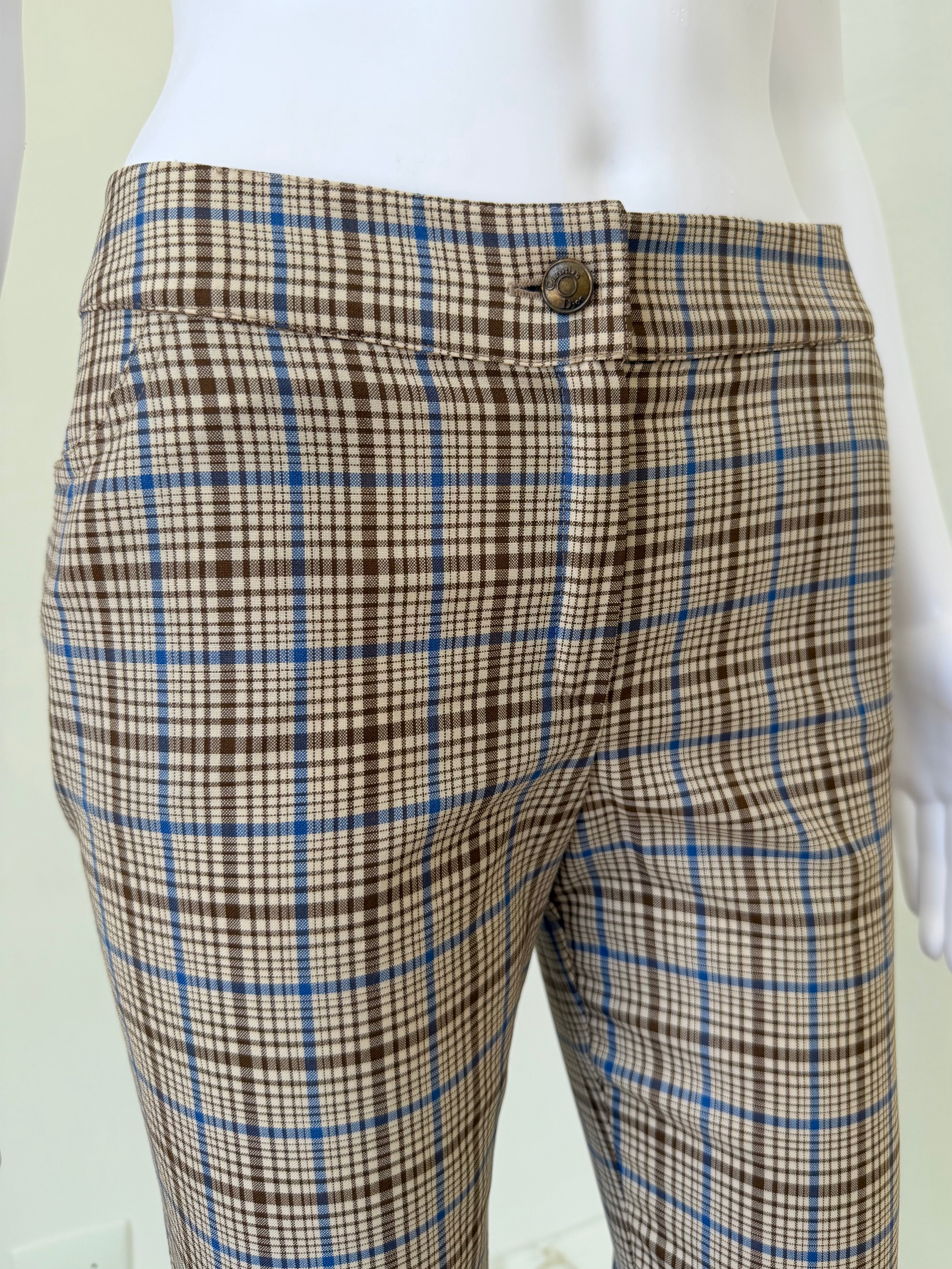 F/W 2001 Plaid Wool Trousers with Oversized Denim Star Patch