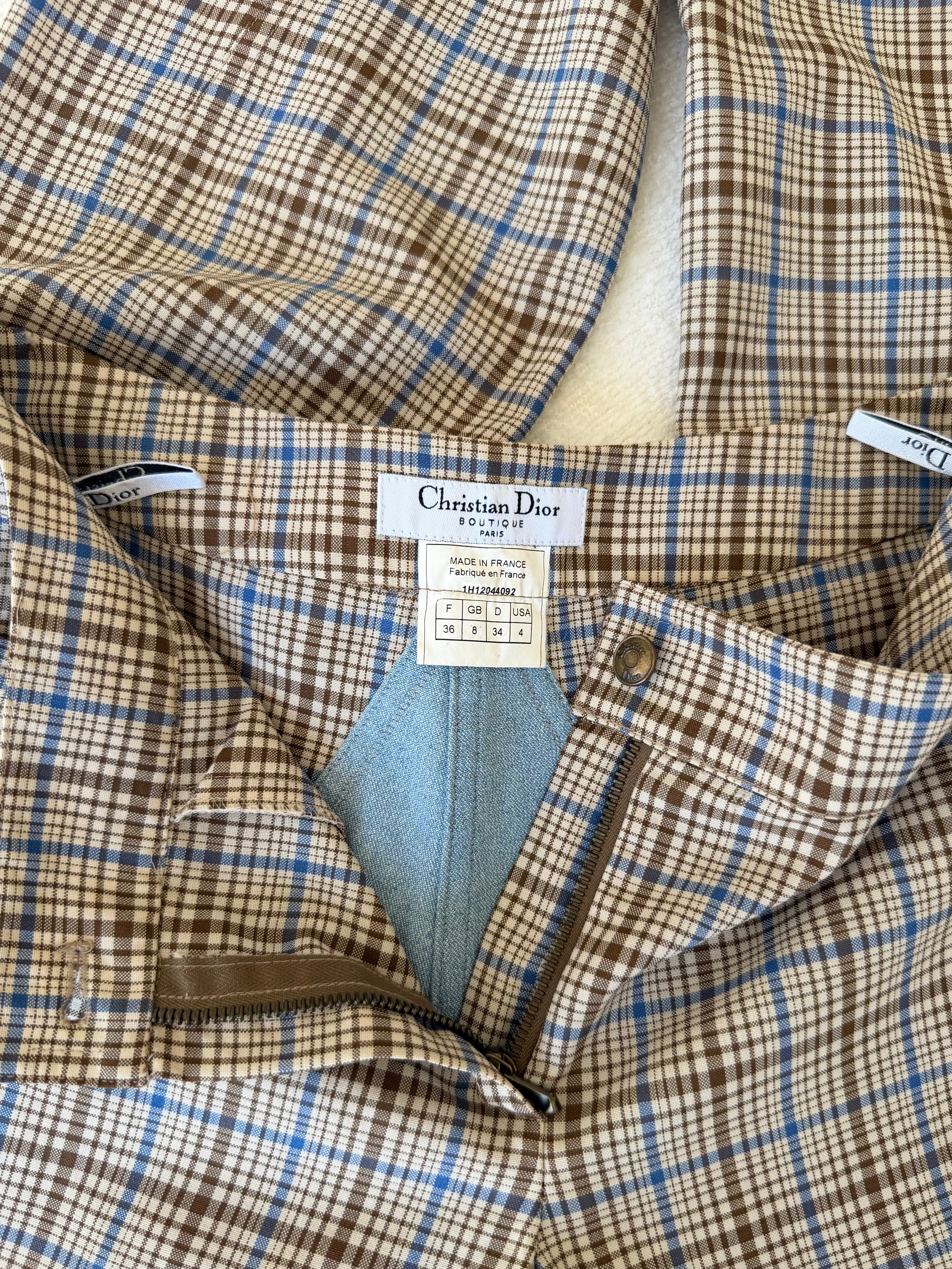 F/W 2001 Plaid Wool Trousers with Oversized Denim Star Patch