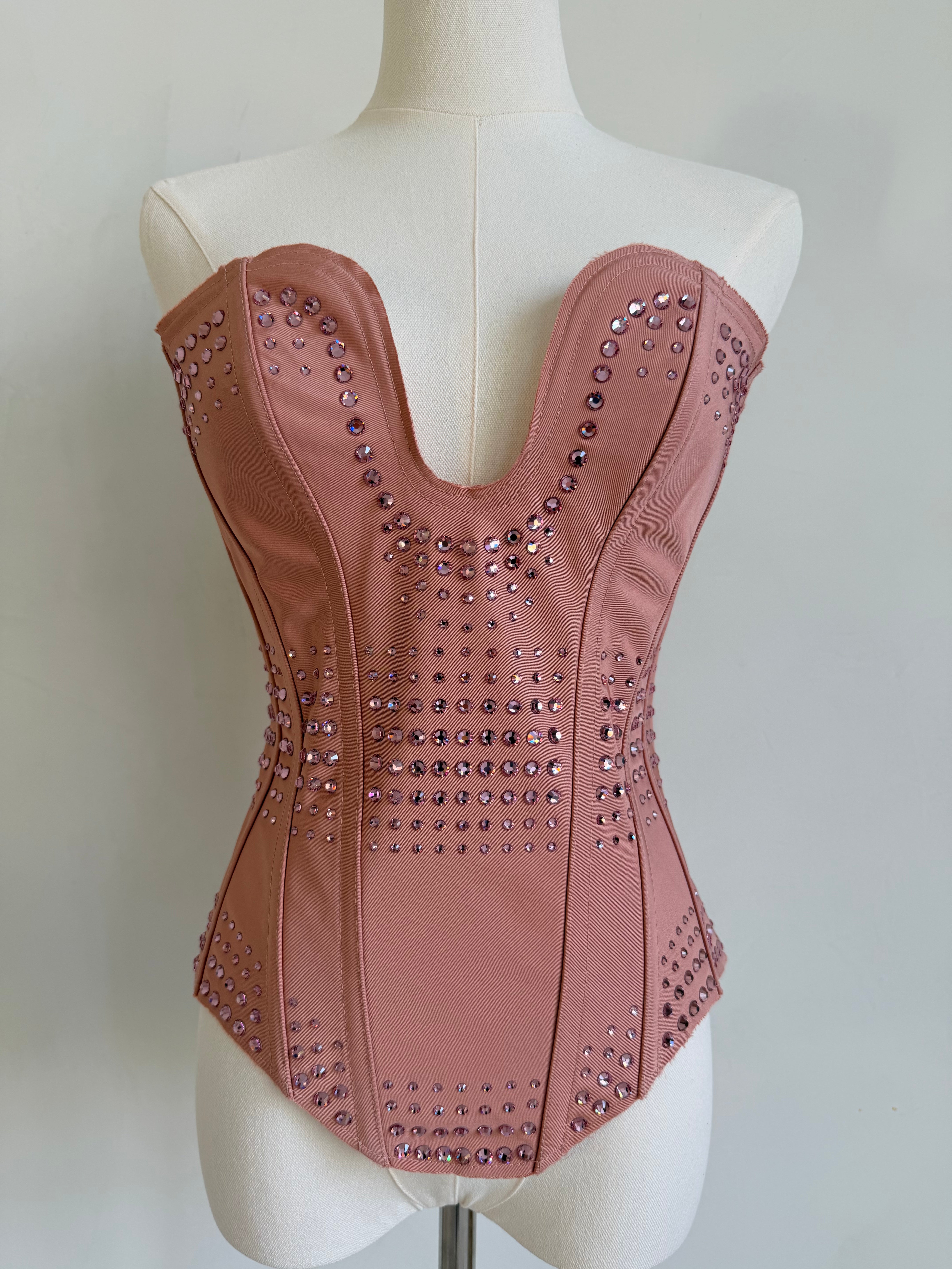 NWT Gucci S/S 2022 Pink Rhinestone Corset