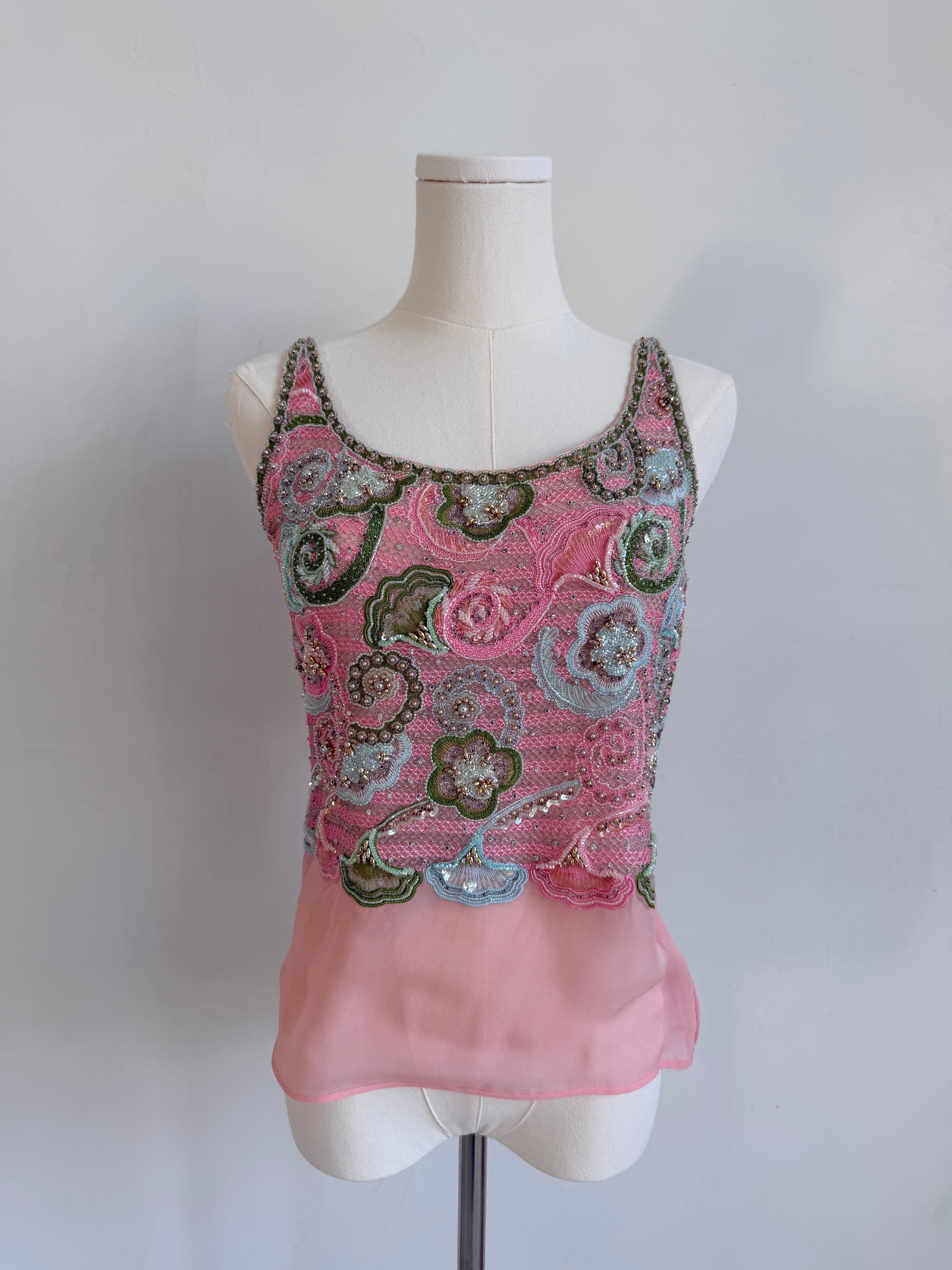 Night Embroidered Beaded Top