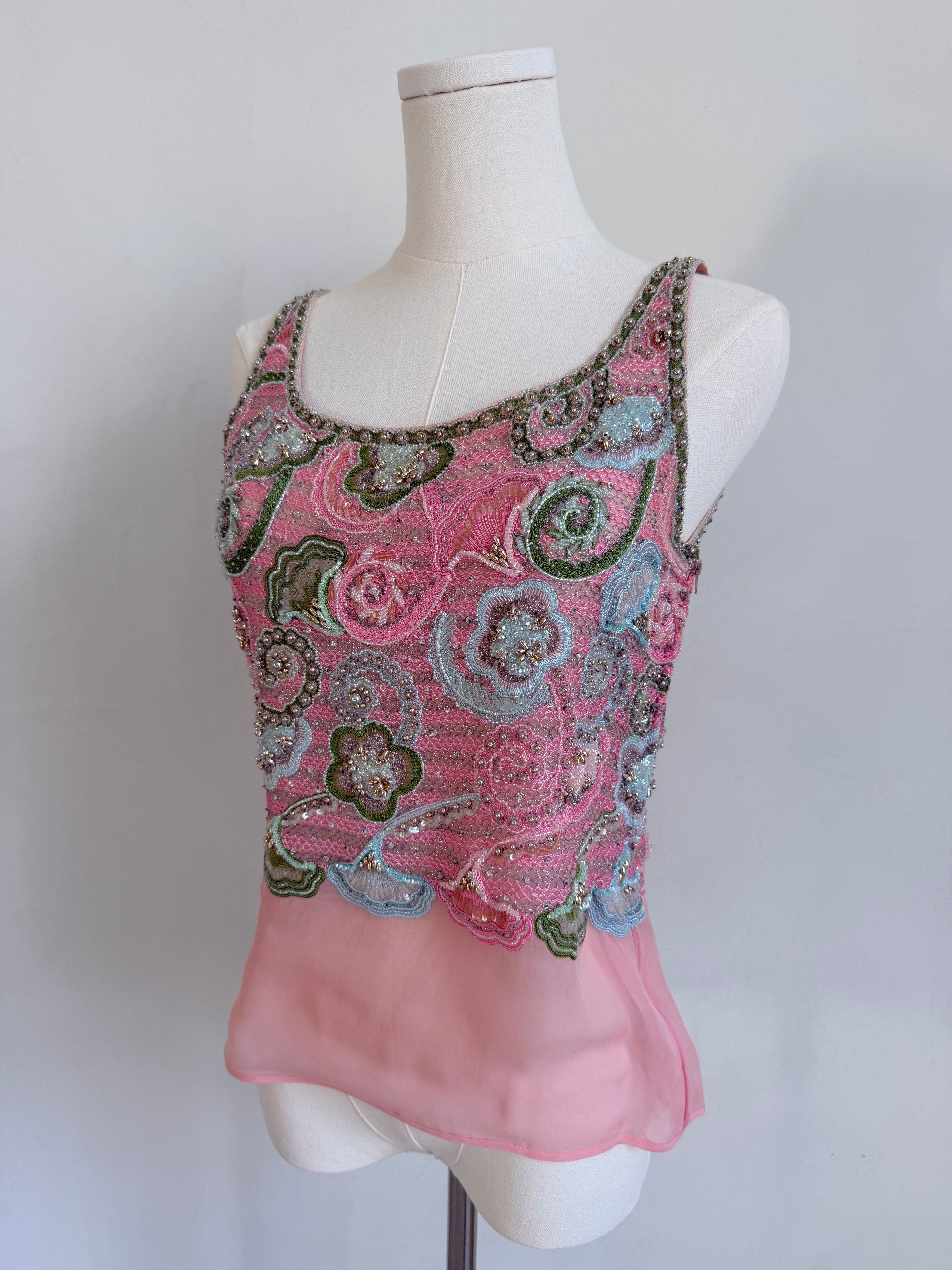 Night Embroidered Beaded Top