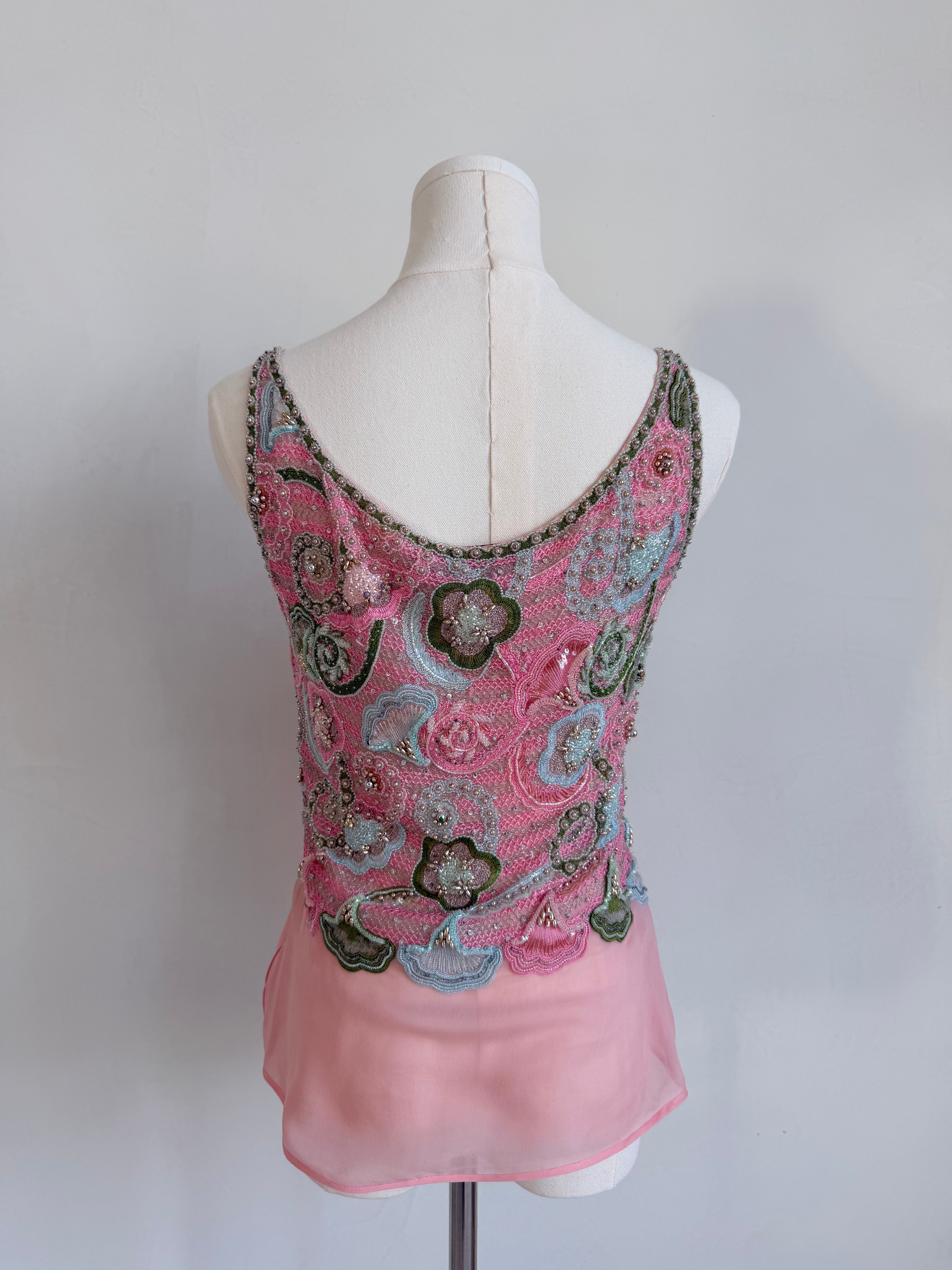 Night Embroidered Beaded Top