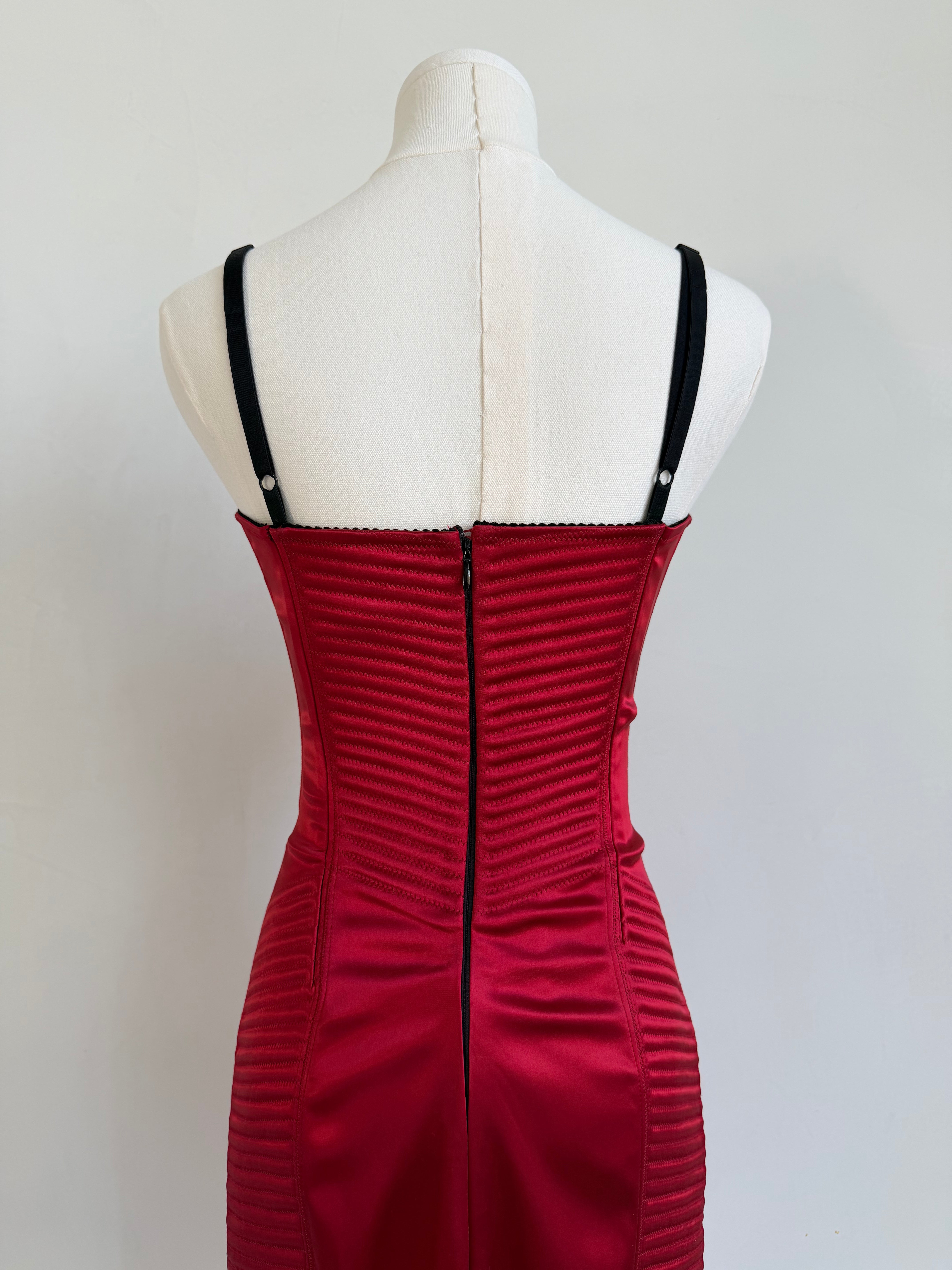 Satin Lace-Up Mini Dress