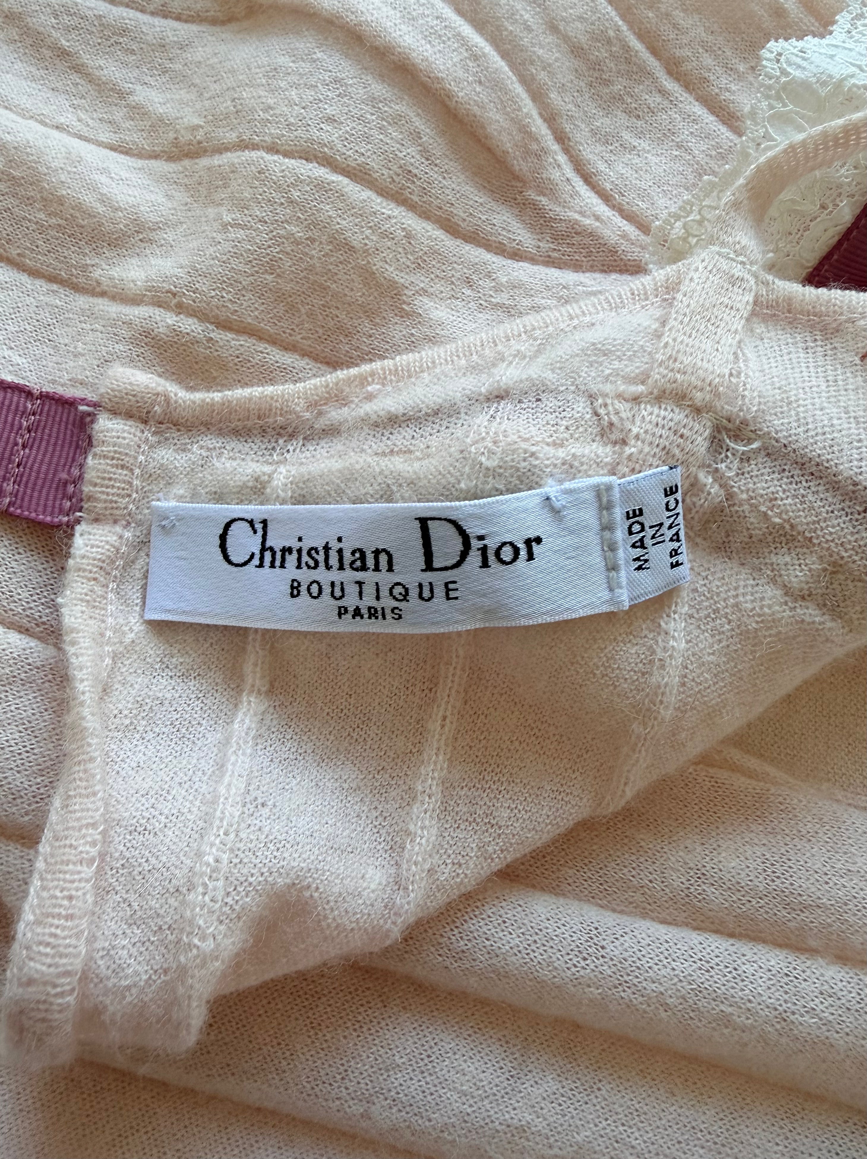 Light Pink Baby Alpaca Knit Mini Dress with Lace Accents