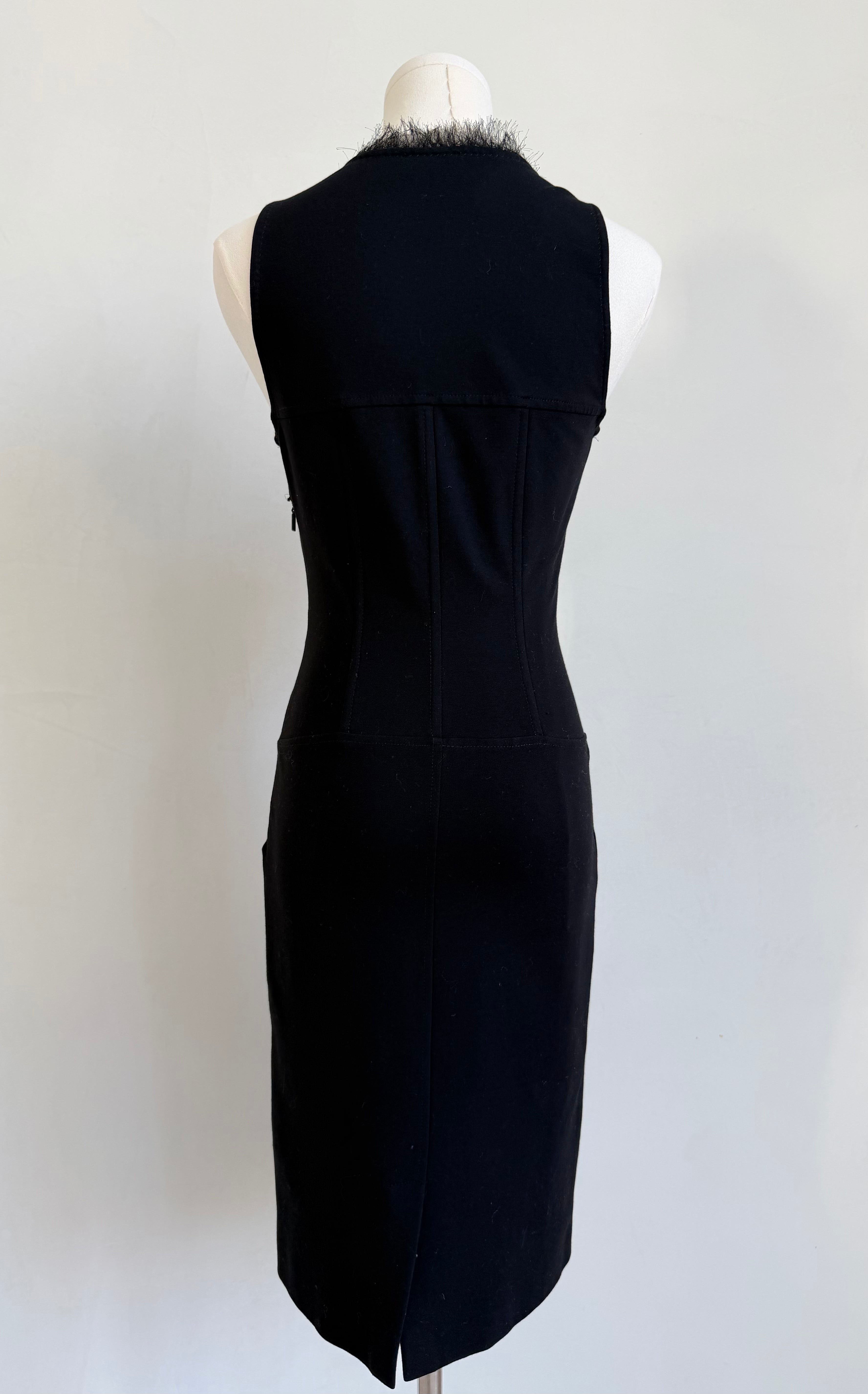 Lace Up Dress with Textured Collar