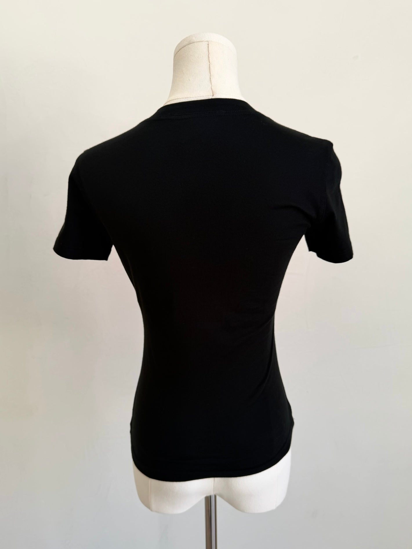 Black “CD Smiley” Graphic Fitted T-Shirt