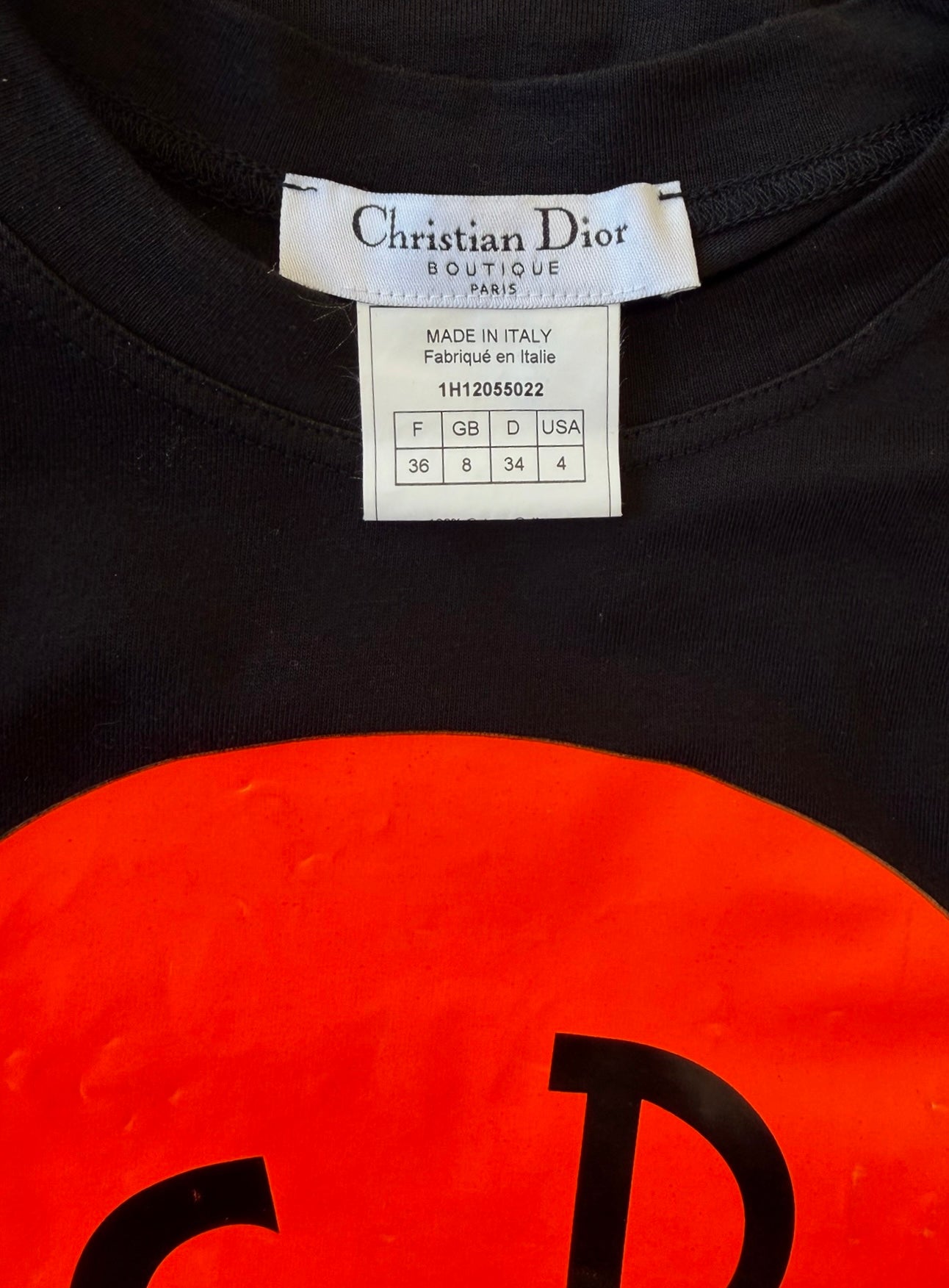 Black “CD Smiley” Graphic Fitted T-Shirt