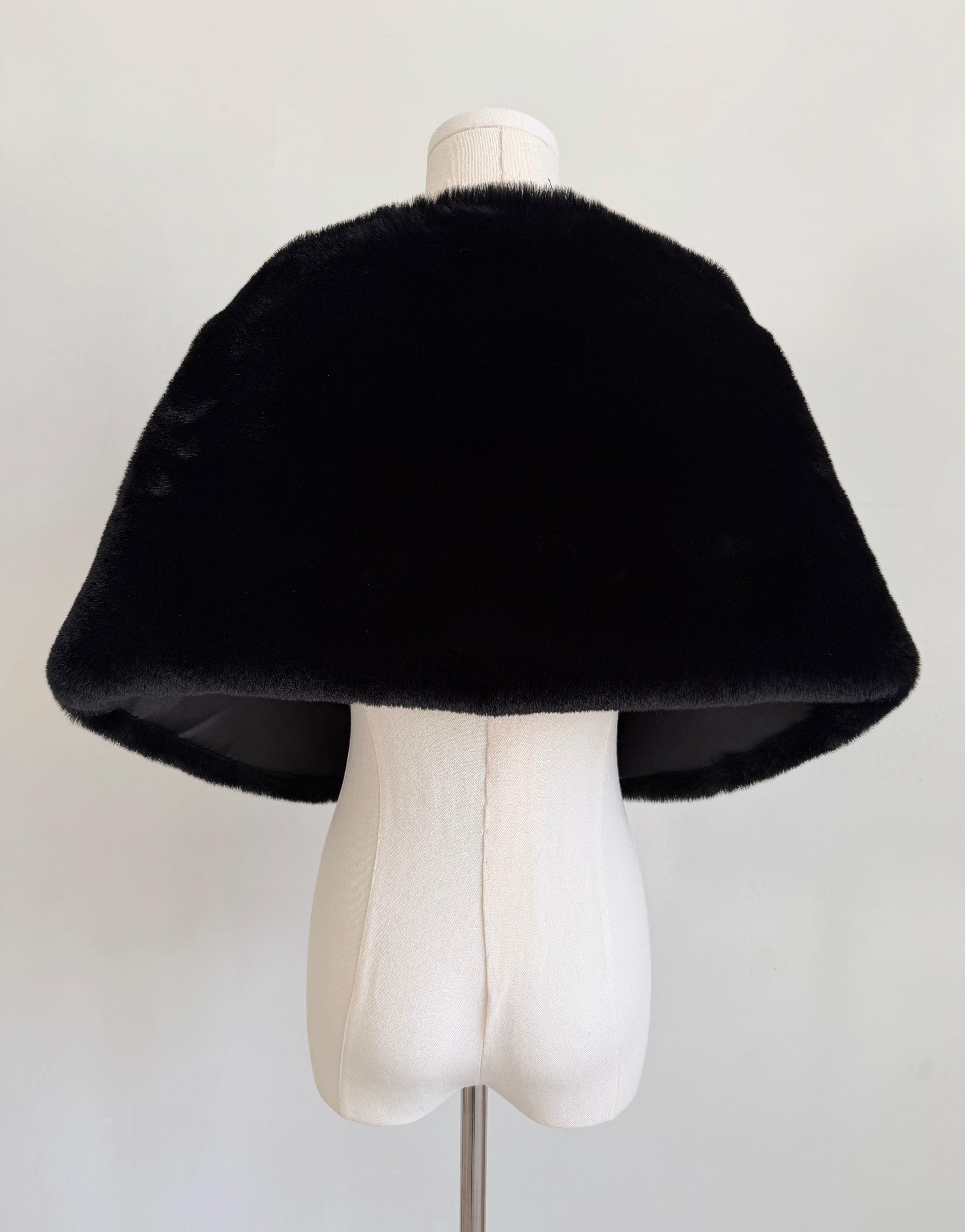 Black Faux Fur Shawl