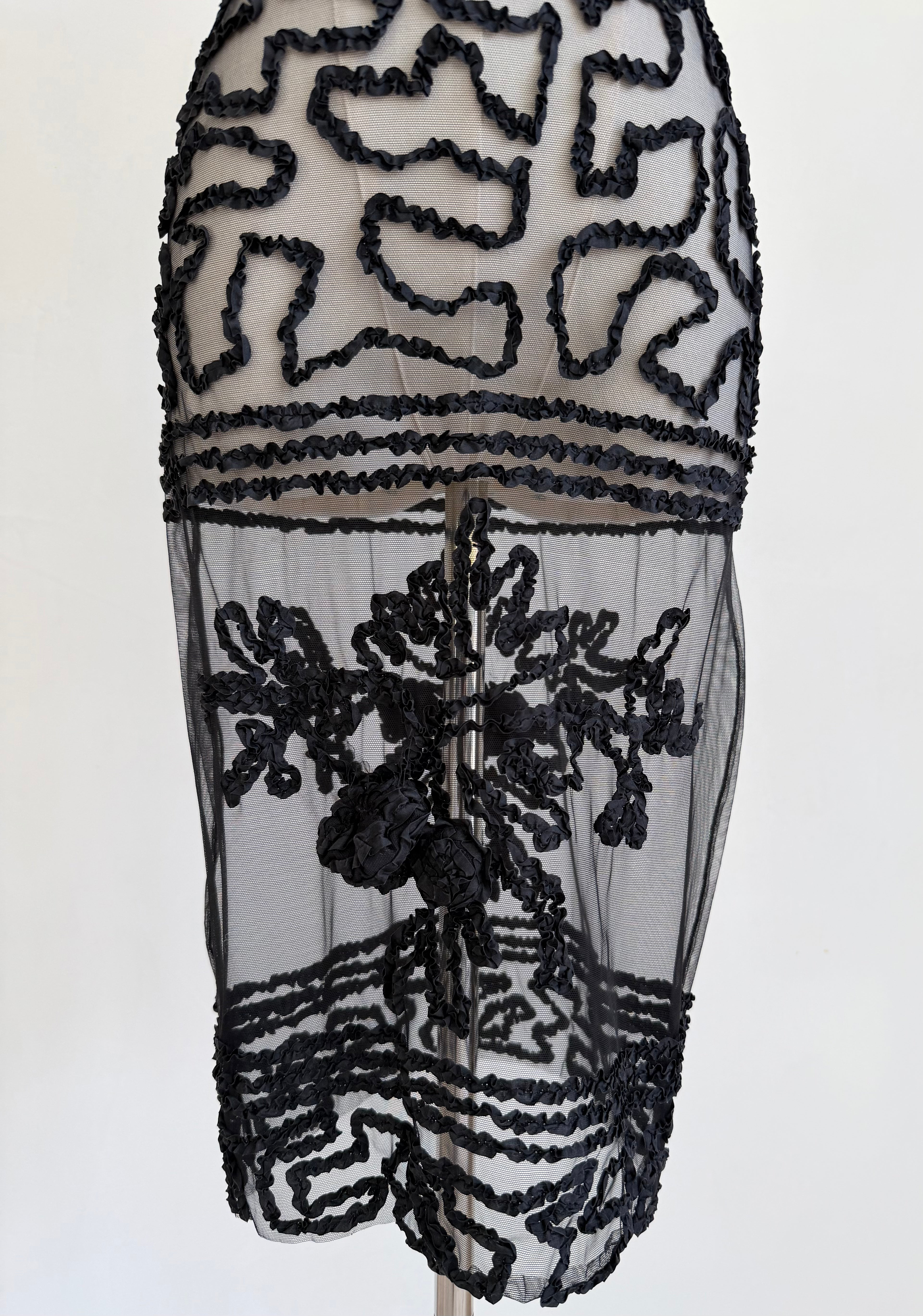 x La Perla S/S 2013 Black Lace Illusion Slip Dress