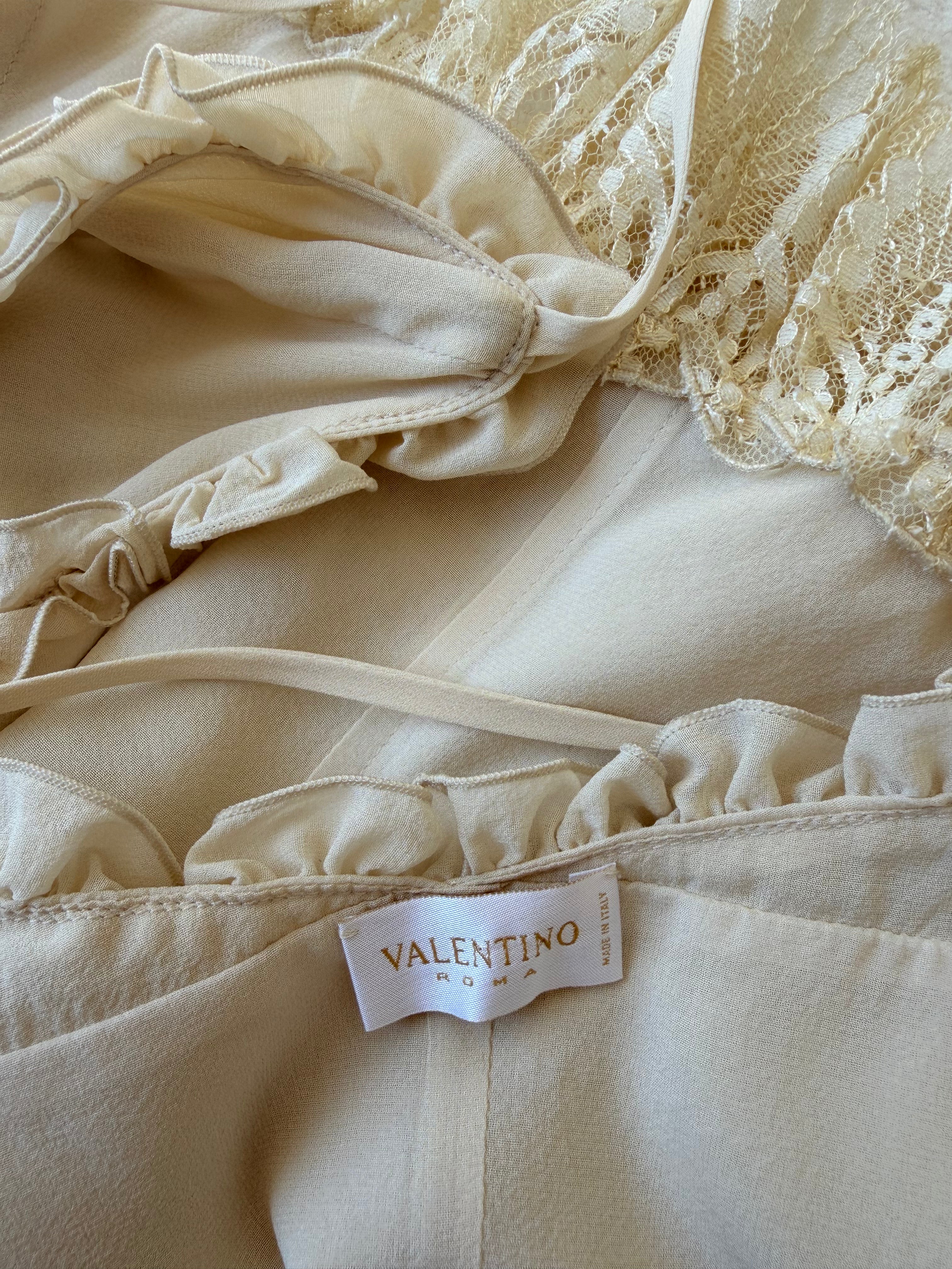 Ivory Ruffle & Lace-Up Camisole Top