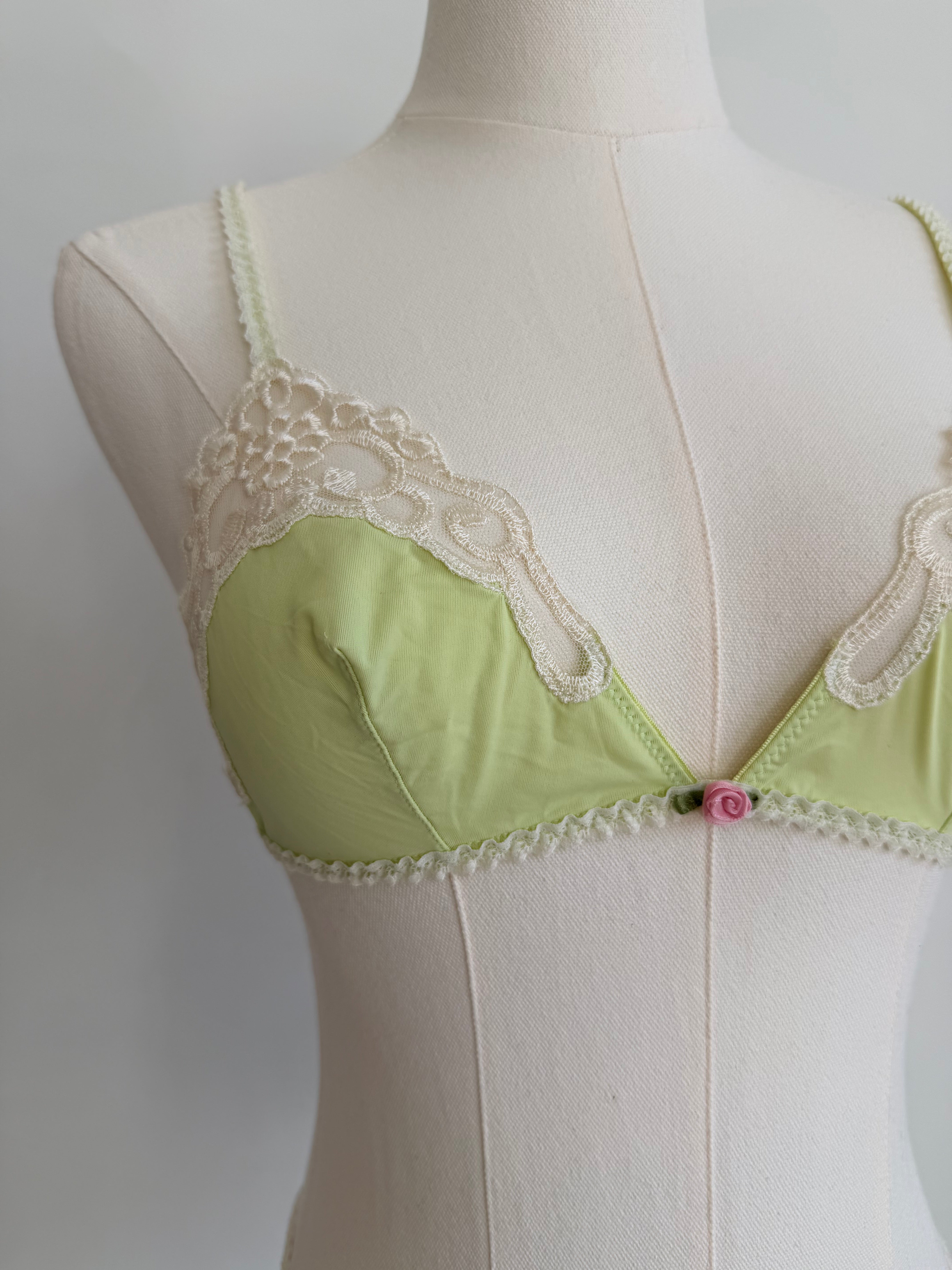 Pistachio Lace Bralette & Thong Set