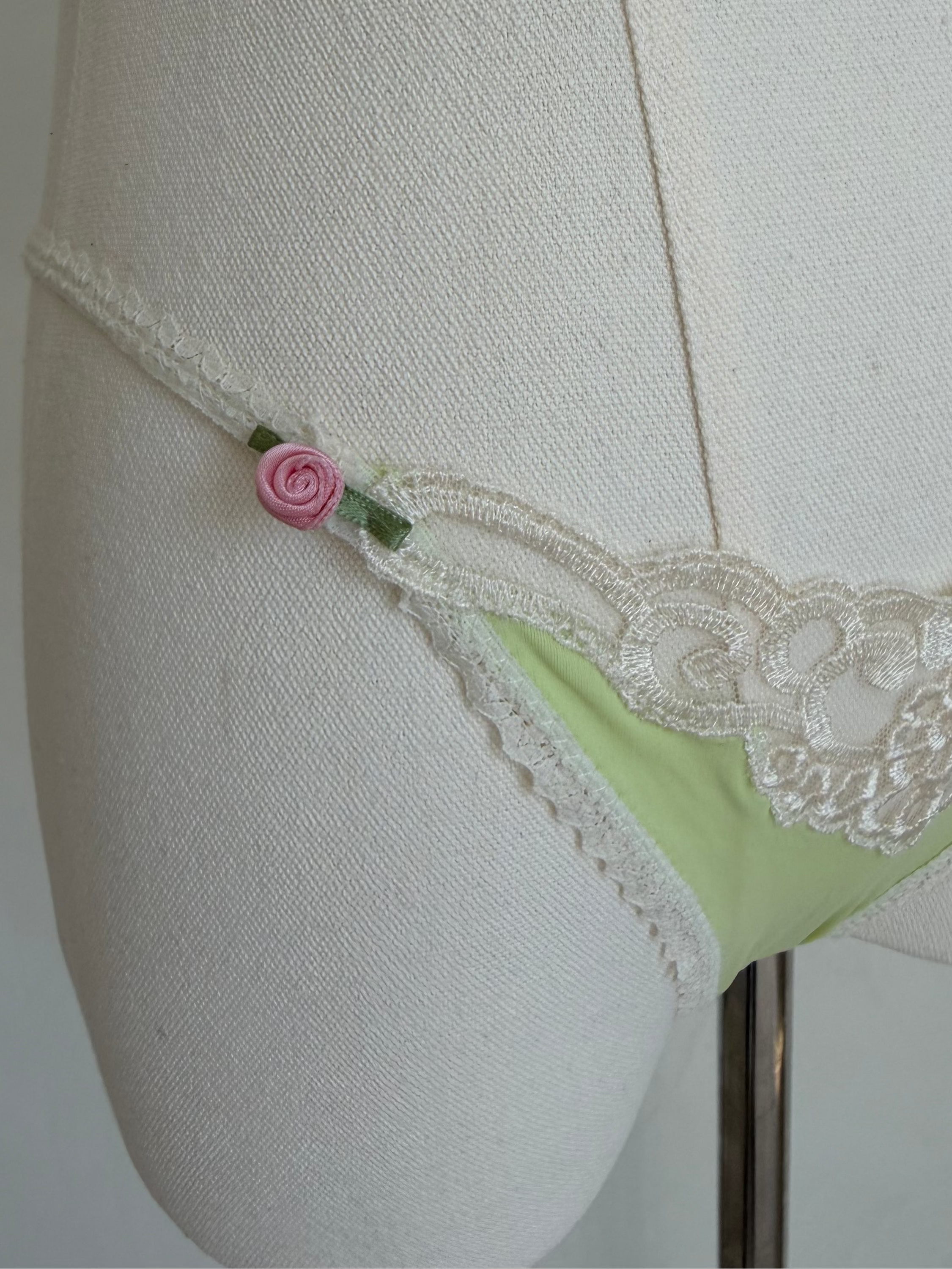 Pistachio Lace Bralette & Thong Set