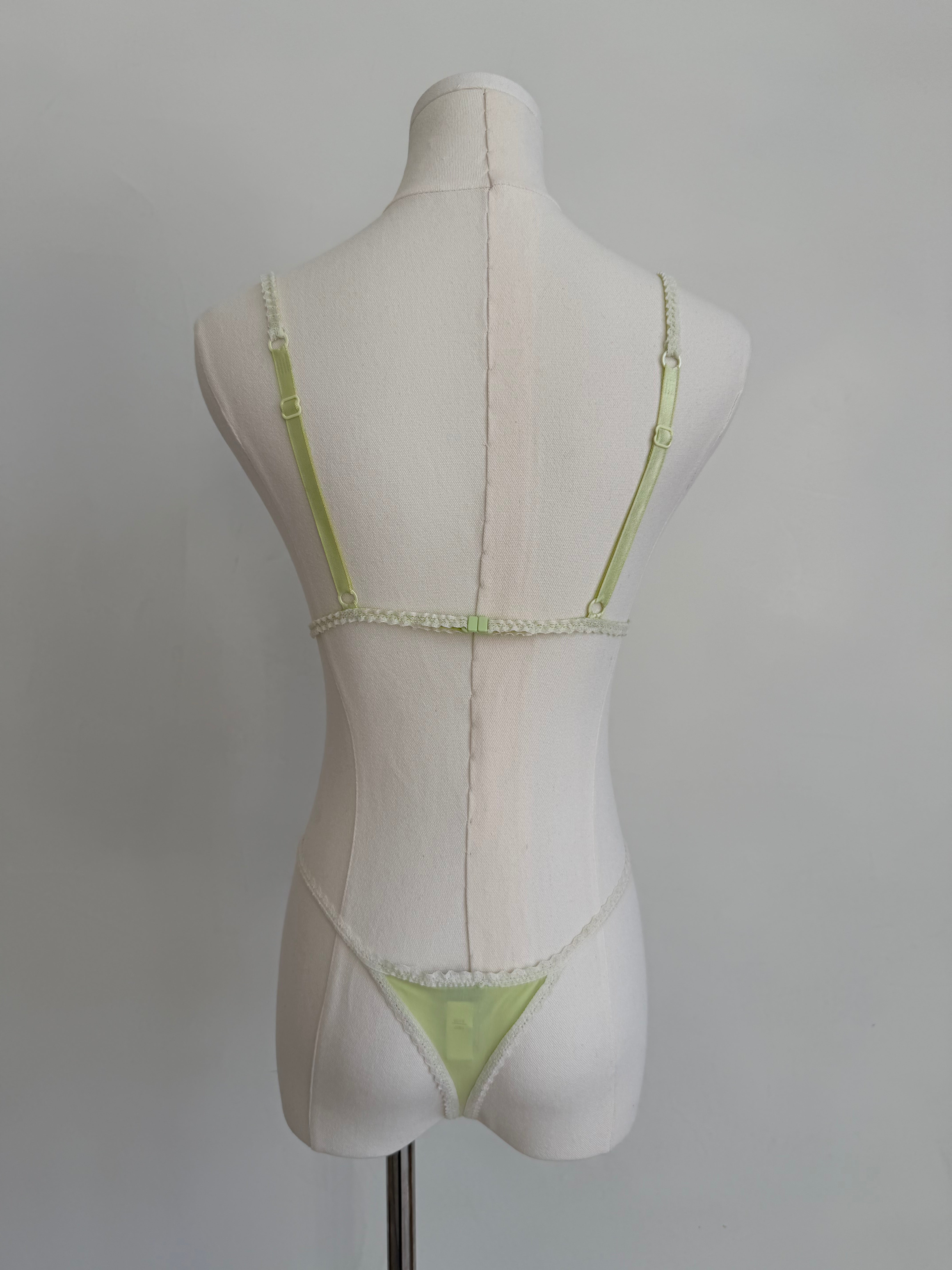 Pistachio Lace Bralette & Thong Set
