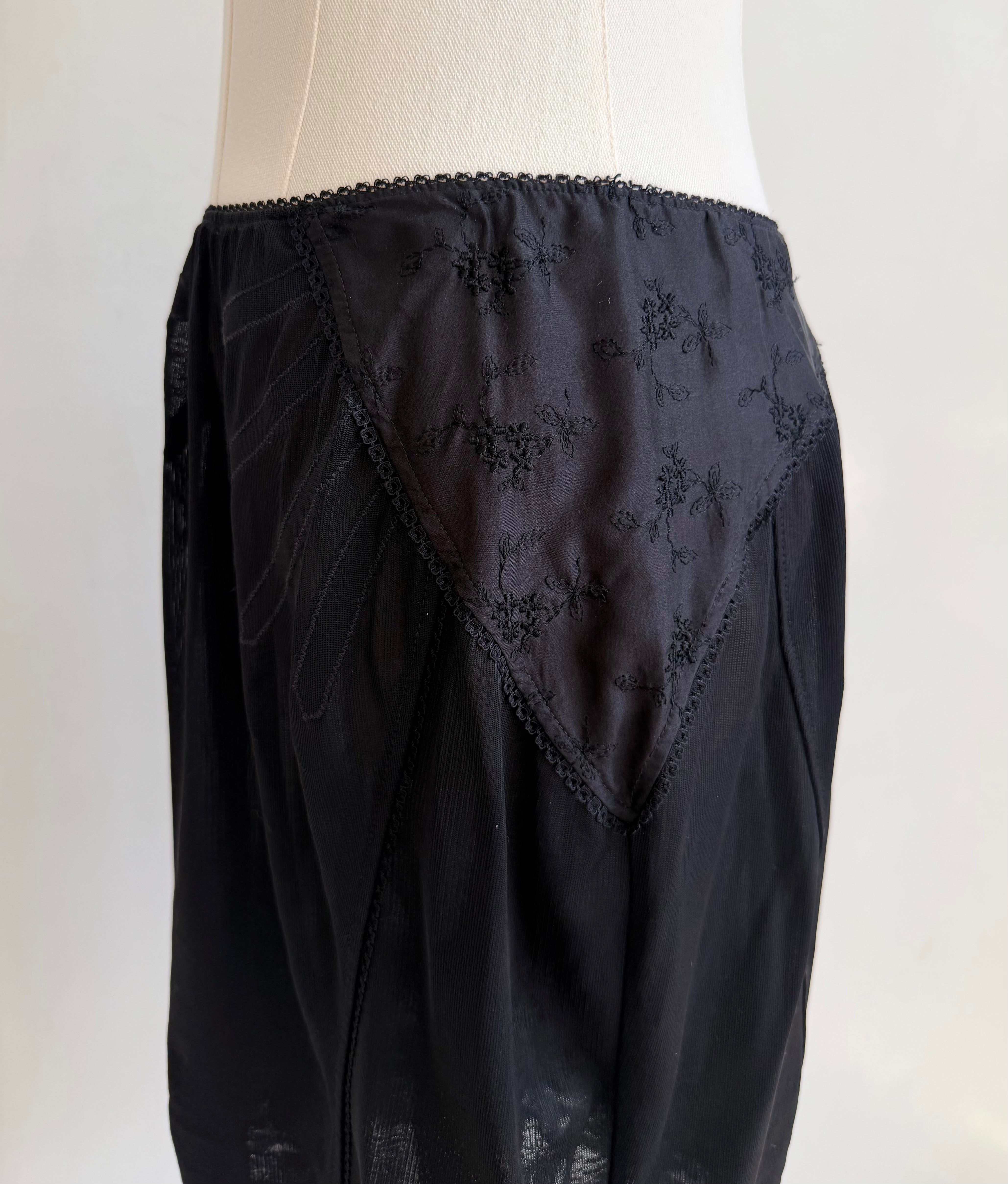 Black Lace Trim Sheer Skirt