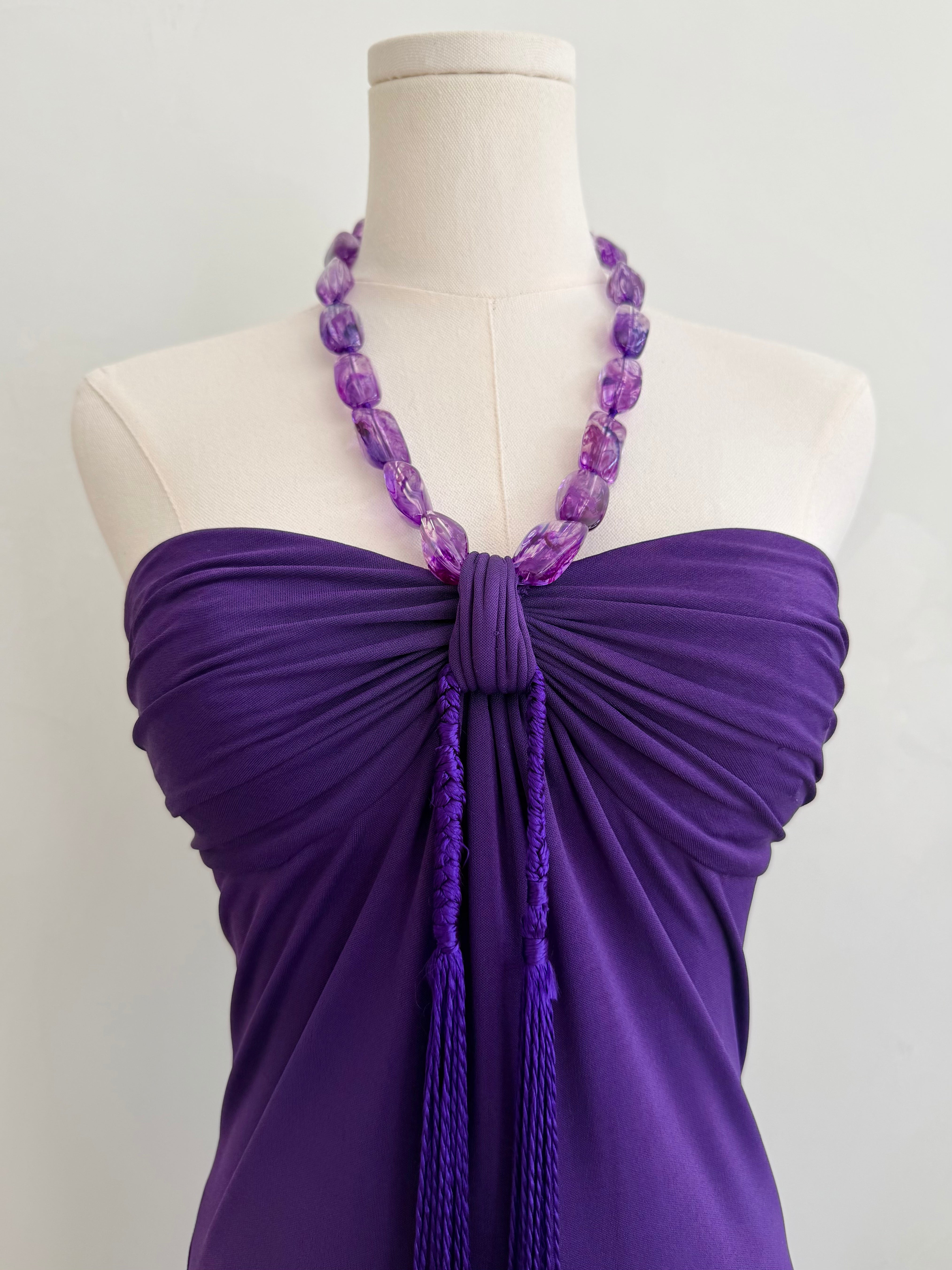 S/S 2005 Purple Stone Halter Mini Dress