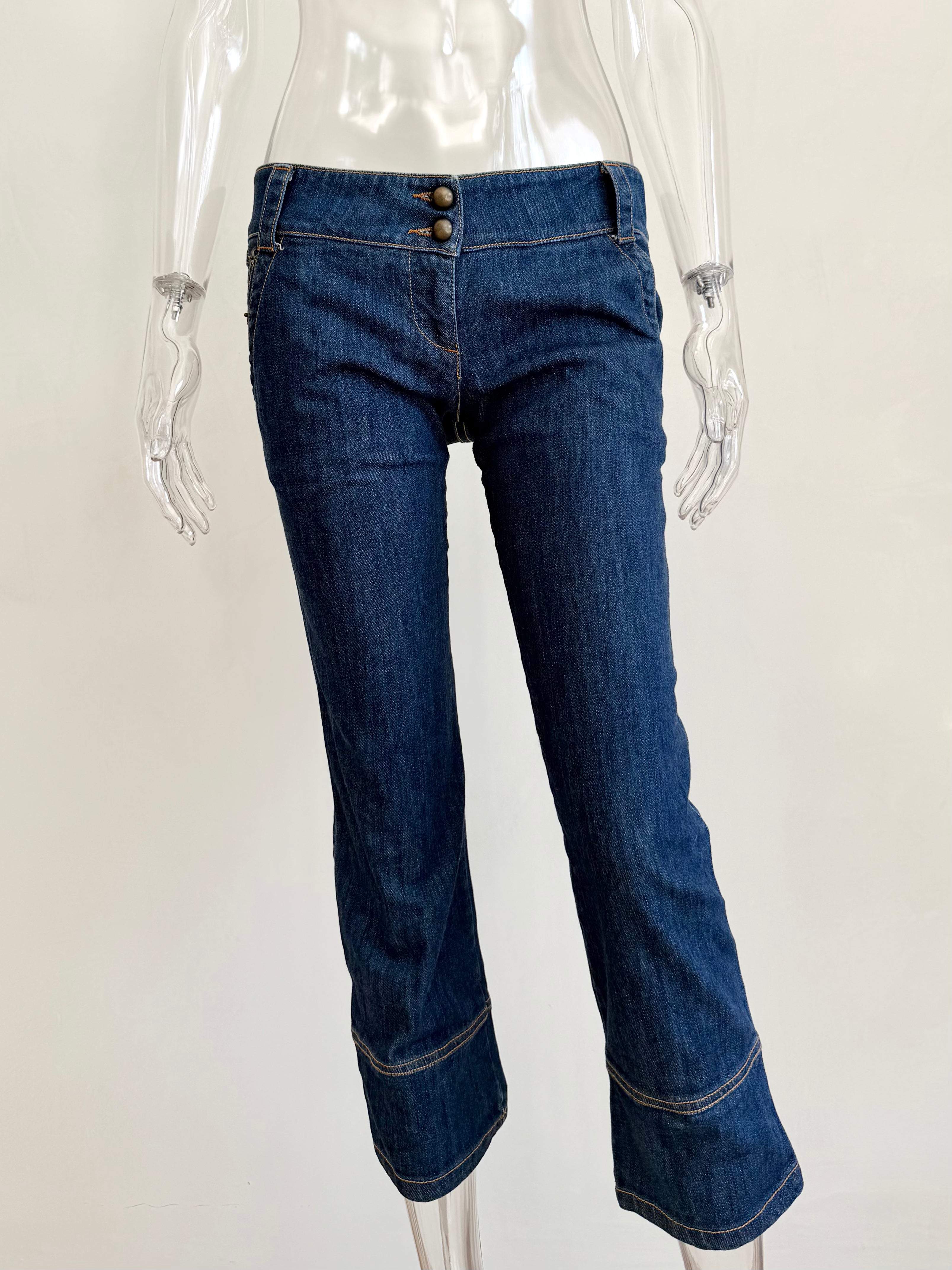 Roma Beaded Butterfly Denim Capris