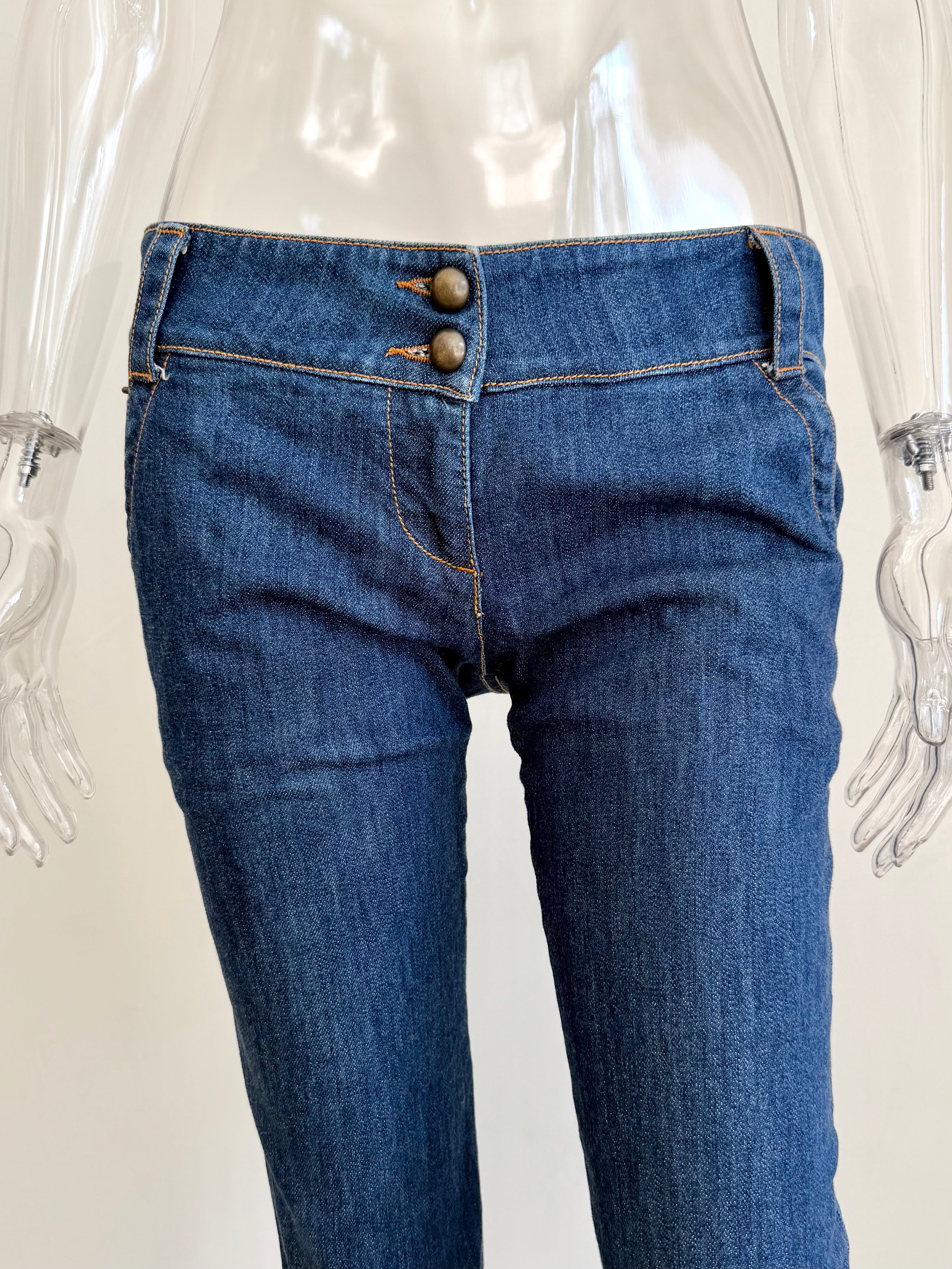 Roma Beaded Butterfly Denim Capris