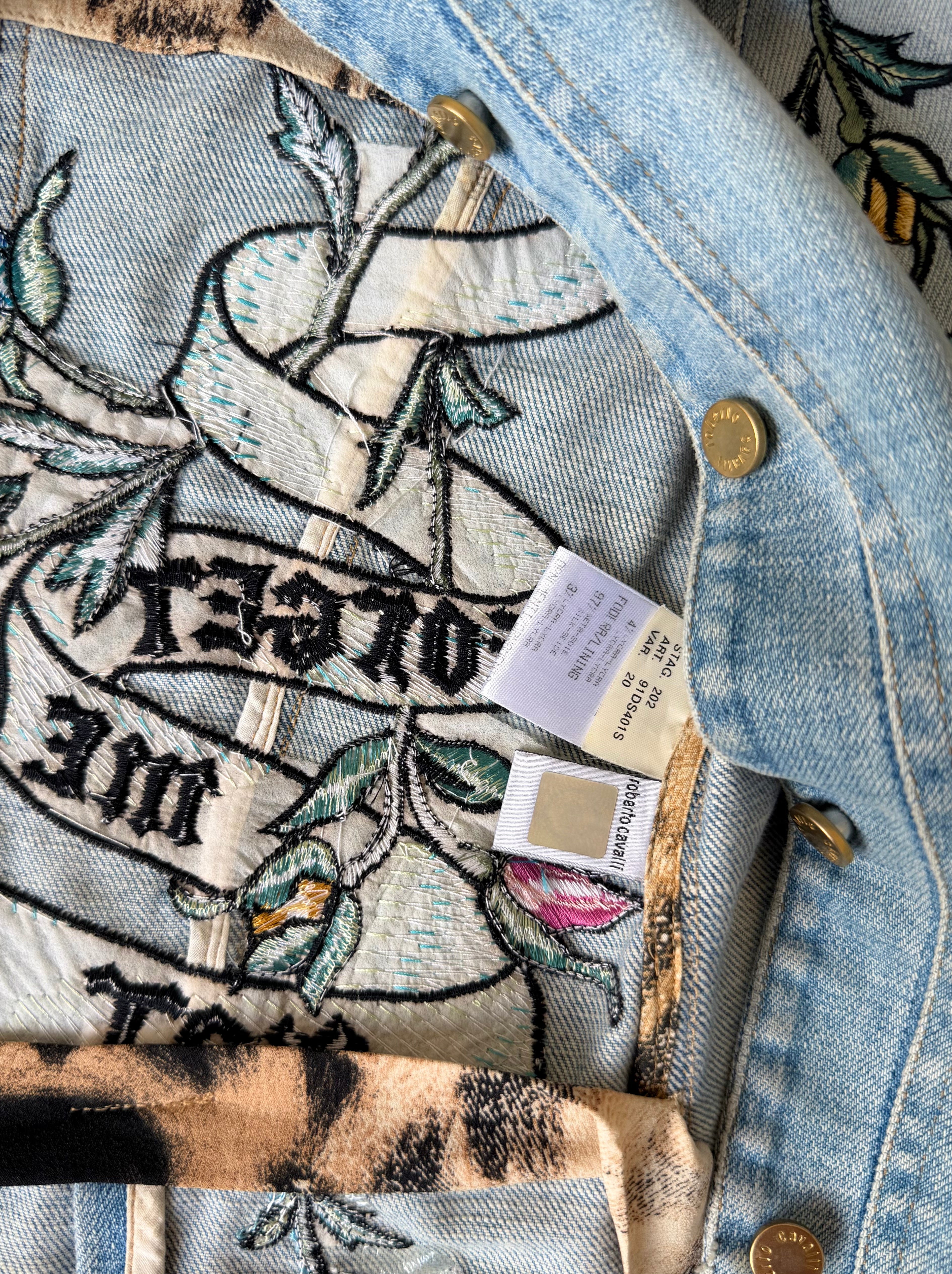 Denim “Forget Me Not” Floral Embroidered Jacket