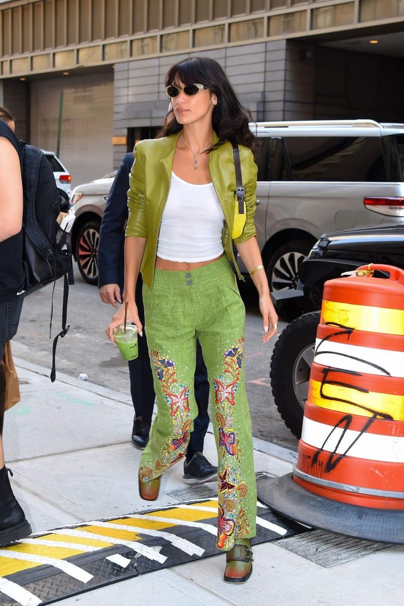 S/S 2003 Green Linen Butterfly Embroidered Trousers