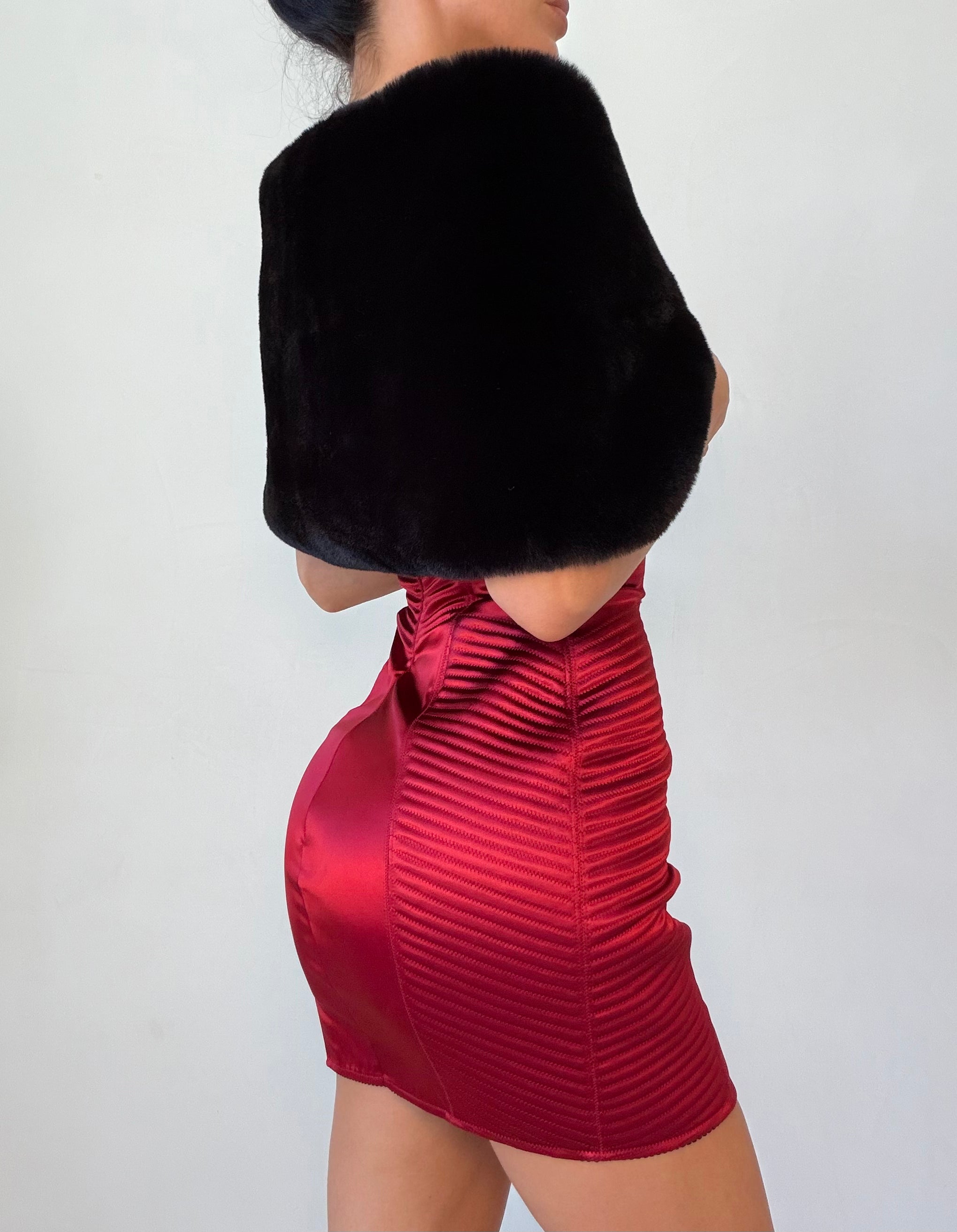 Black Faux Fur Shawl