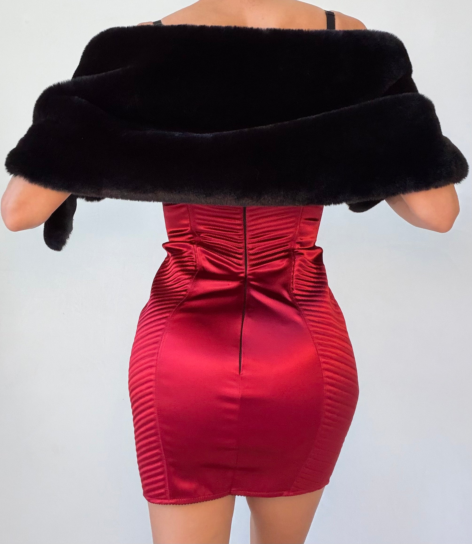 Black Faux Fur Shawl