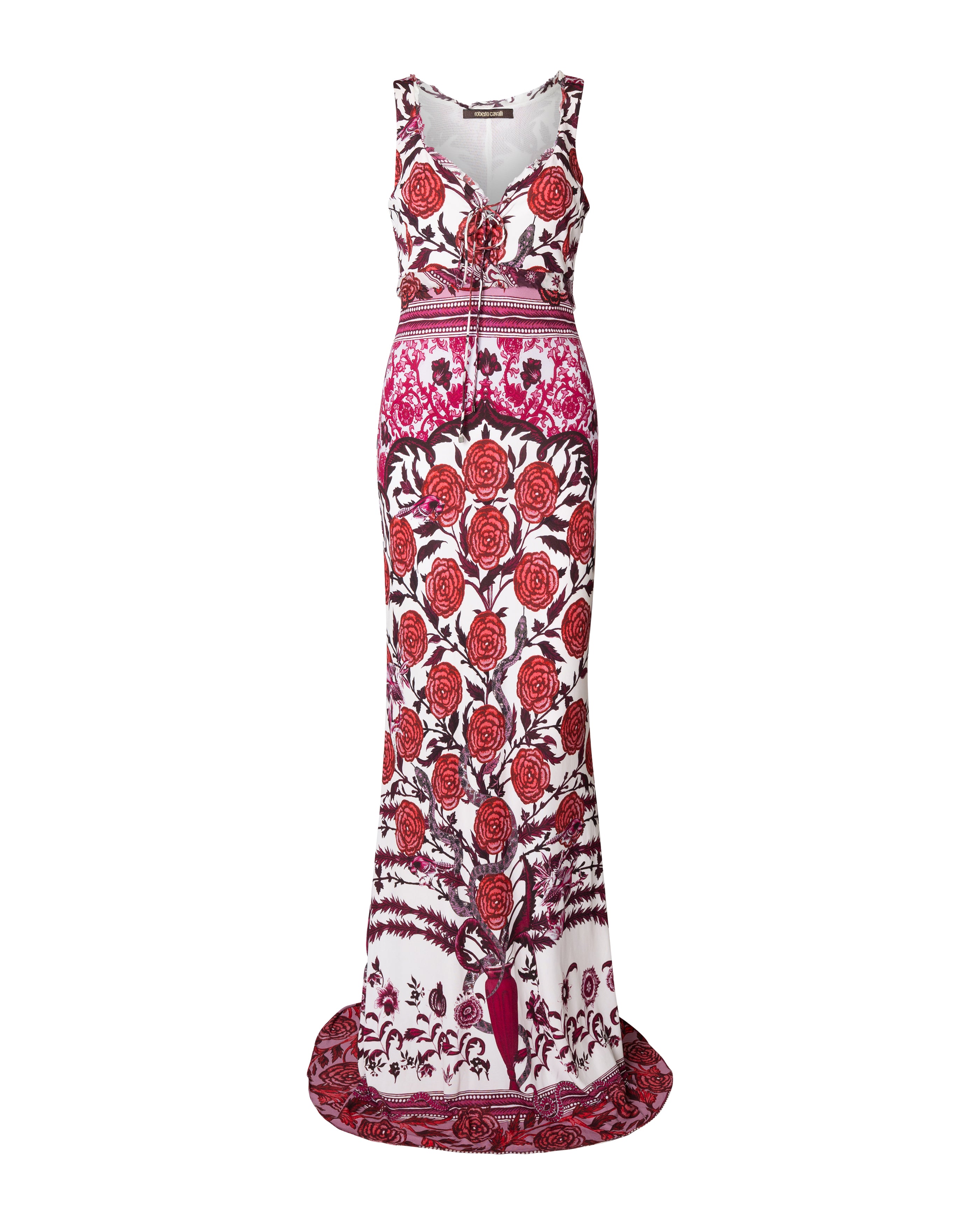 S/S 2017 Burgundy and White Floral Print Maxi Dress