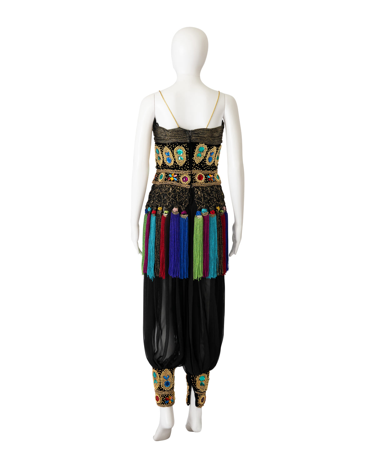 1990s Velvet and Embroidered Harem Dress
