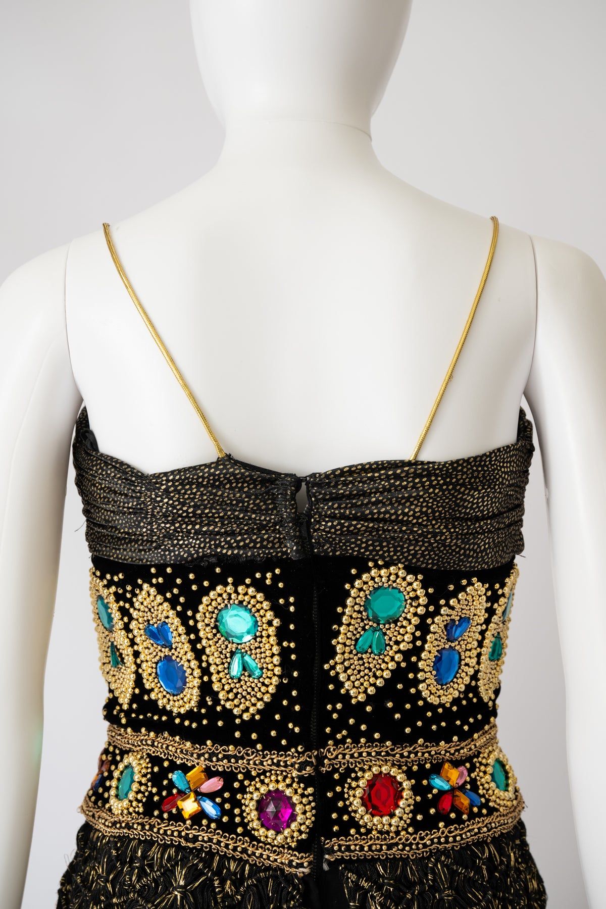 1990s Velvet and Embroidered Harem Dress
