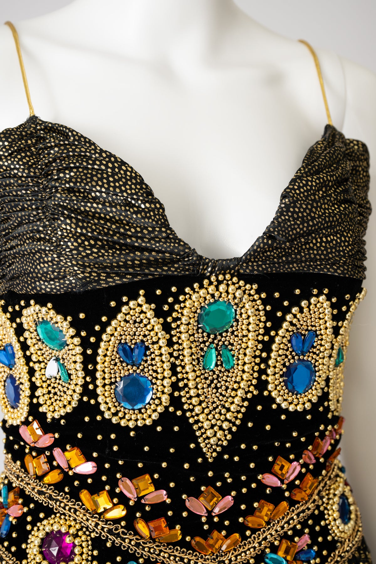 1990s Velvet and Embroidered Harem Dress