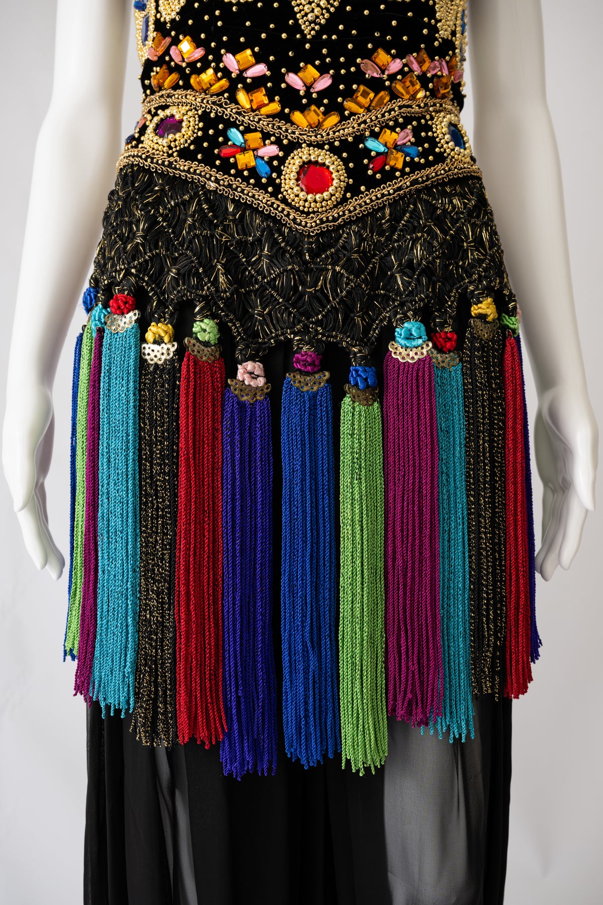 1990s Velvet and Embroidered Harem Dress