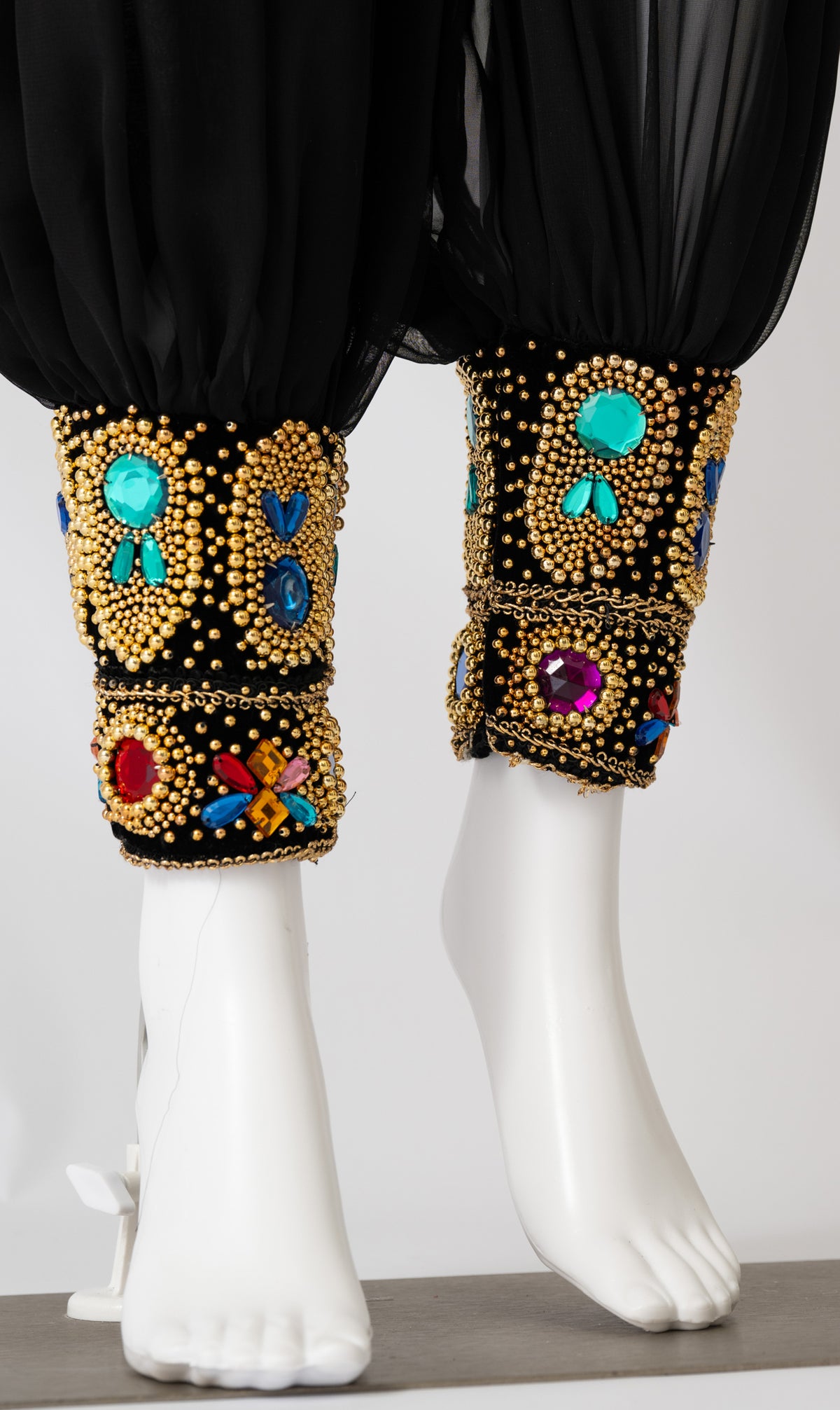 1990s Velvet and Embroidered Harem Dress