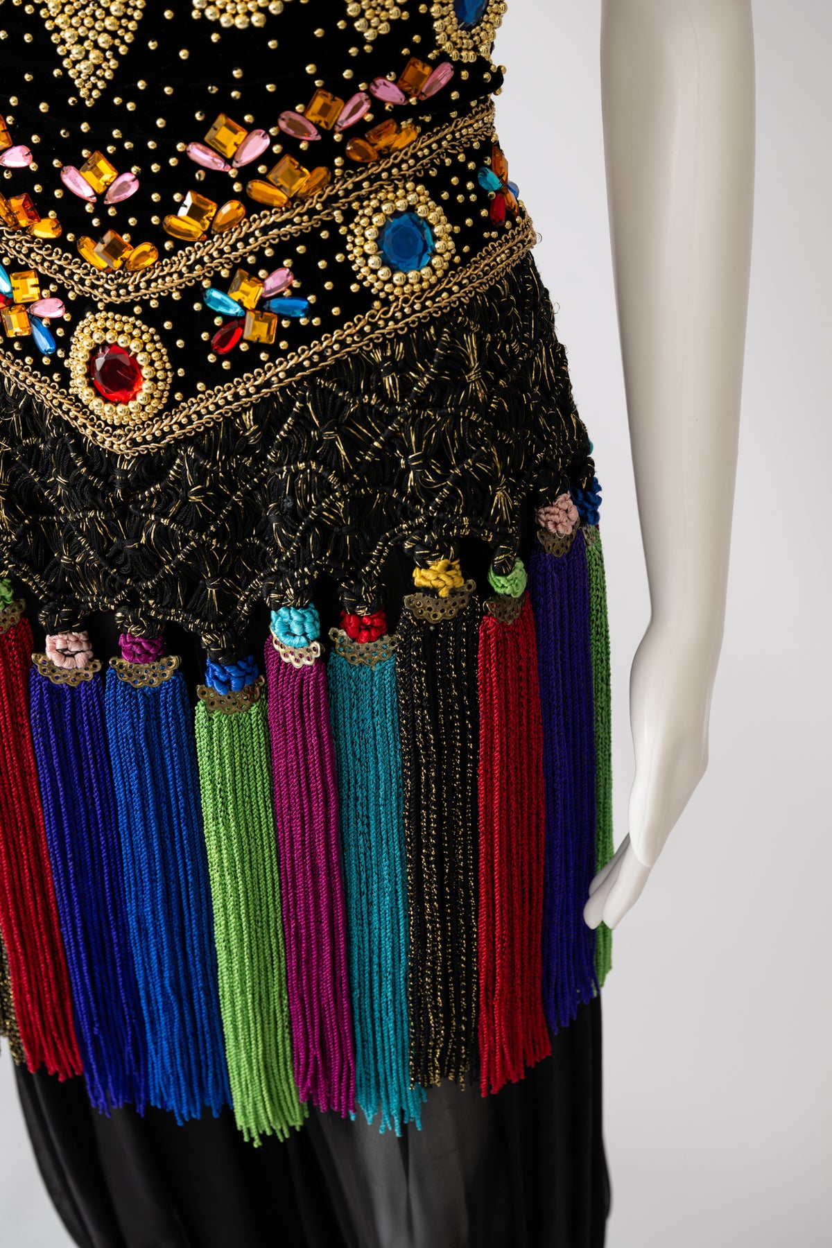 1990s Velvet and Embroidered Harem Dress