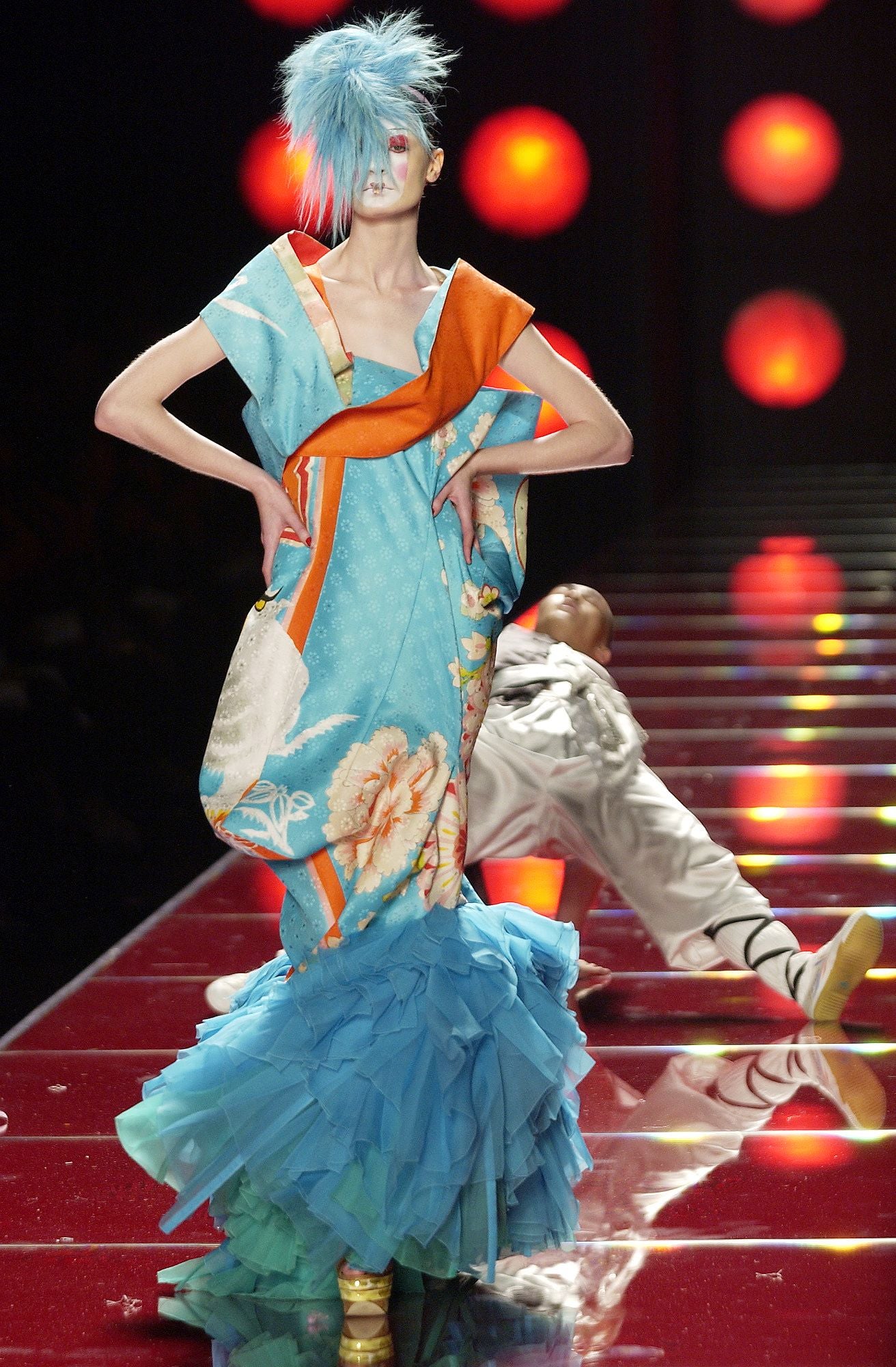 S/S 2003 Aqua Floral Underwire Corset Top