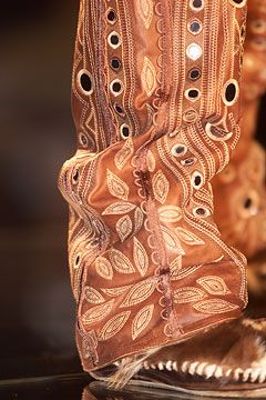 F/W 2002 Brown “Mirrored Medallion” Embellished Pants