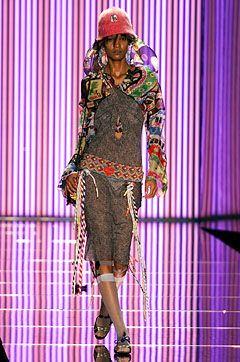 S/S 2002 Multicolor “Galliano Fashion” Ruffle Shirt